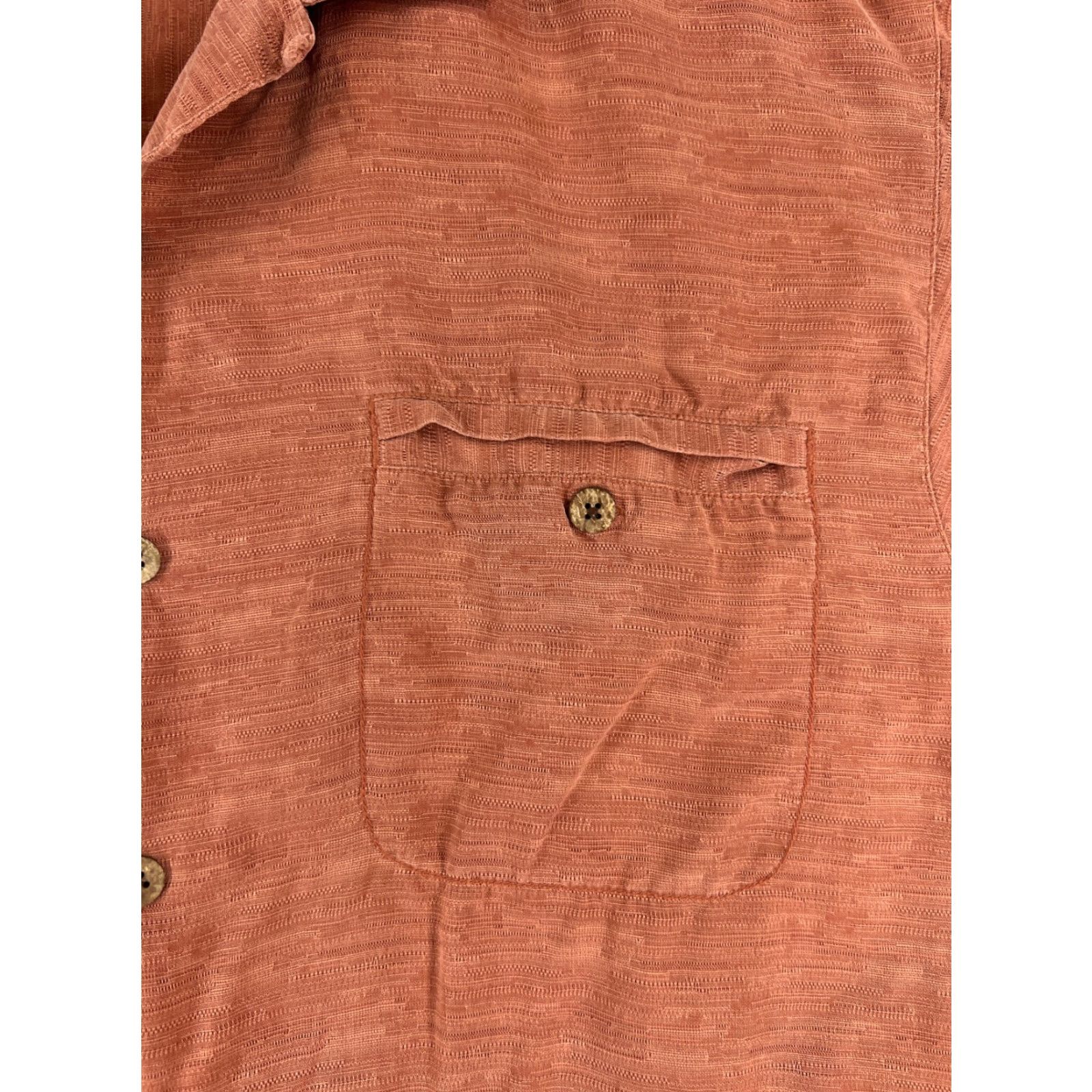 Tommy Bahama Tommy Bahama Shirt Men Large Orange Stripe Pocket 100% Silk Hawaiian Size US L / EU 52-54 / 3 - 6 Thumbnail
