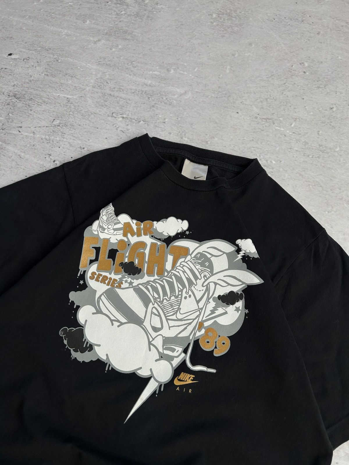 Nike × Vintage Vintage Nike Air Big Logo Black T-shirt 00s Size US S / EU 44-46 / 1 - 6 Thumbnail