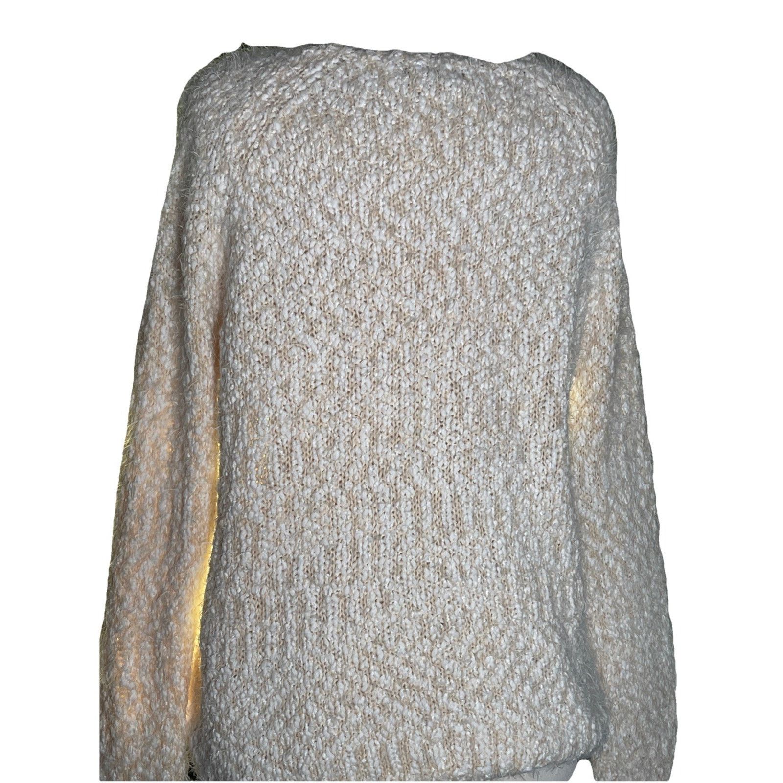 Buffalo David Bitton Buffalo David Bitton Women’s Eyelash Sweater Ivory Tan L /S Size XL / US 12-14 / IT 48-50 - 4 Thumbnail