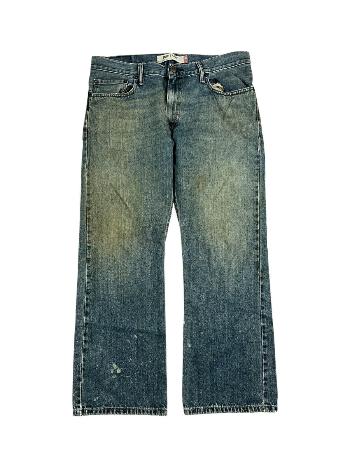 Levi's Vintage Levis 527 Low Rise Bootcut Mud Wash Faded Blue Jeans Size US 35 - 1 Thumbnail