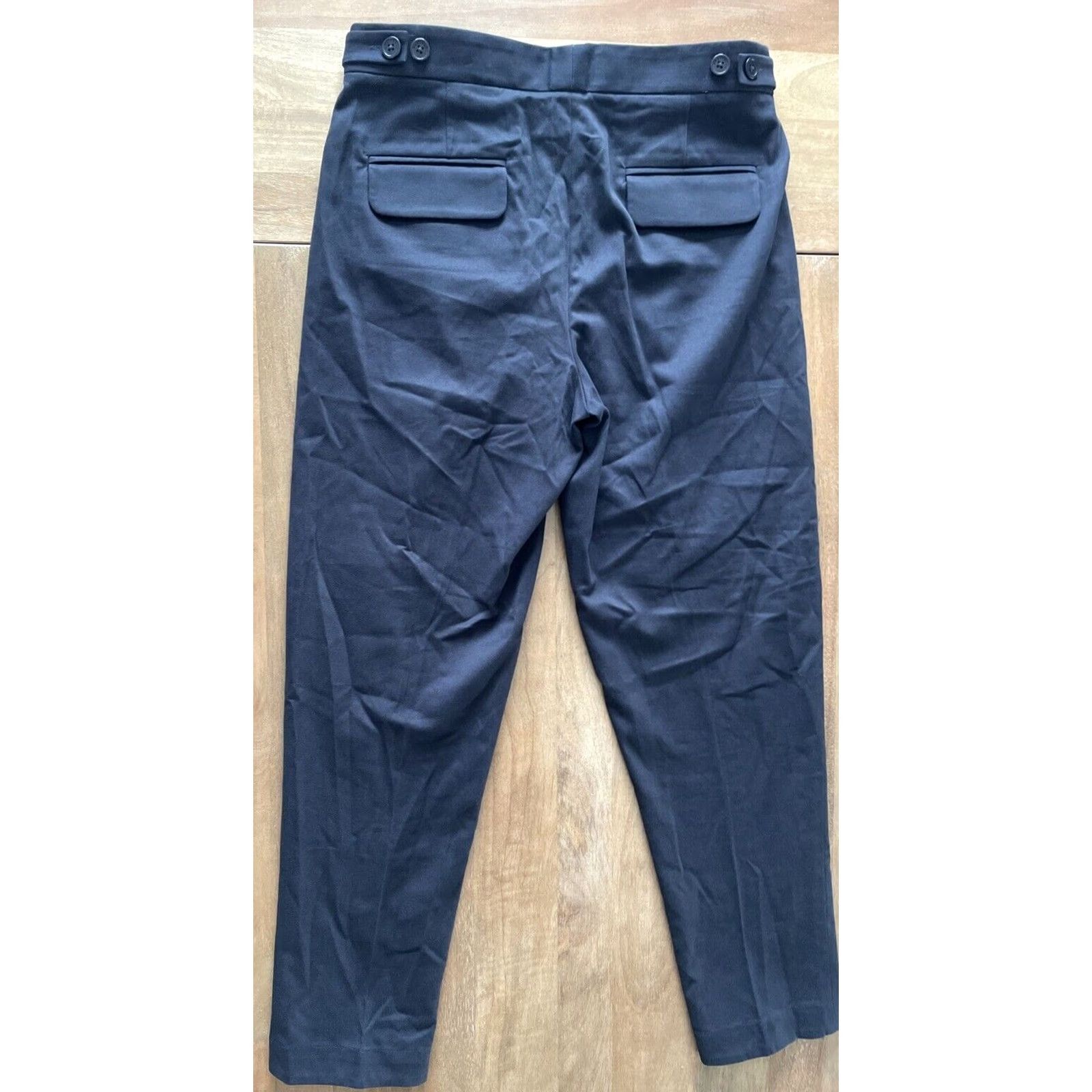 Equipment VINTAGE Equipment The Original Trouser Pants XXS 32x28 Navy Blue Adjustable Women Style Dress Pants City Hipster Retro 40s Size 24" / US 00 / IT 34 - 2 Thumbnail