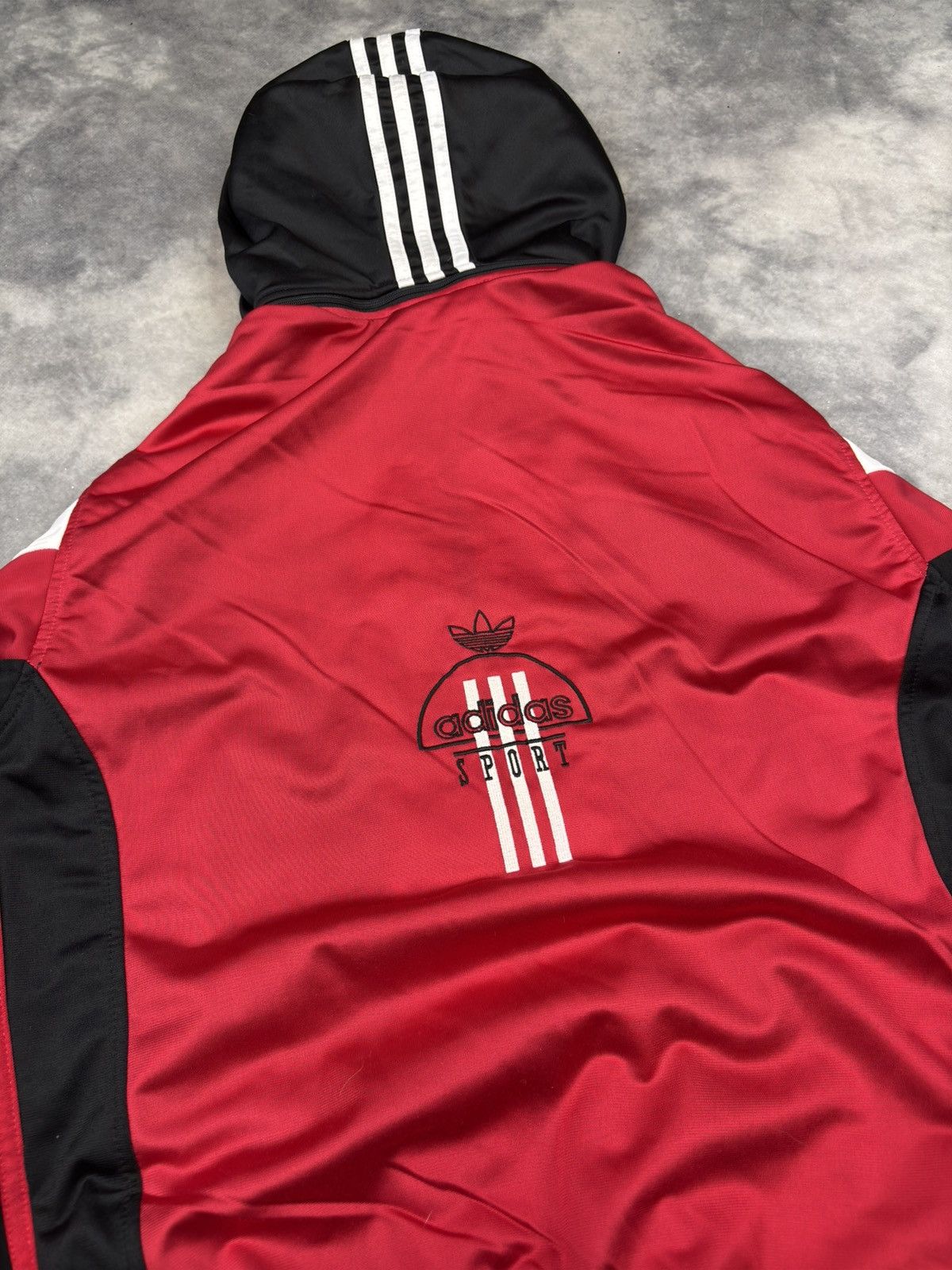 Adidas Vintage adidas 3 stripe zip hoodie sweatshirt sport logo Size US L / EU 52-54 / 3 - 5 Thumbnail
