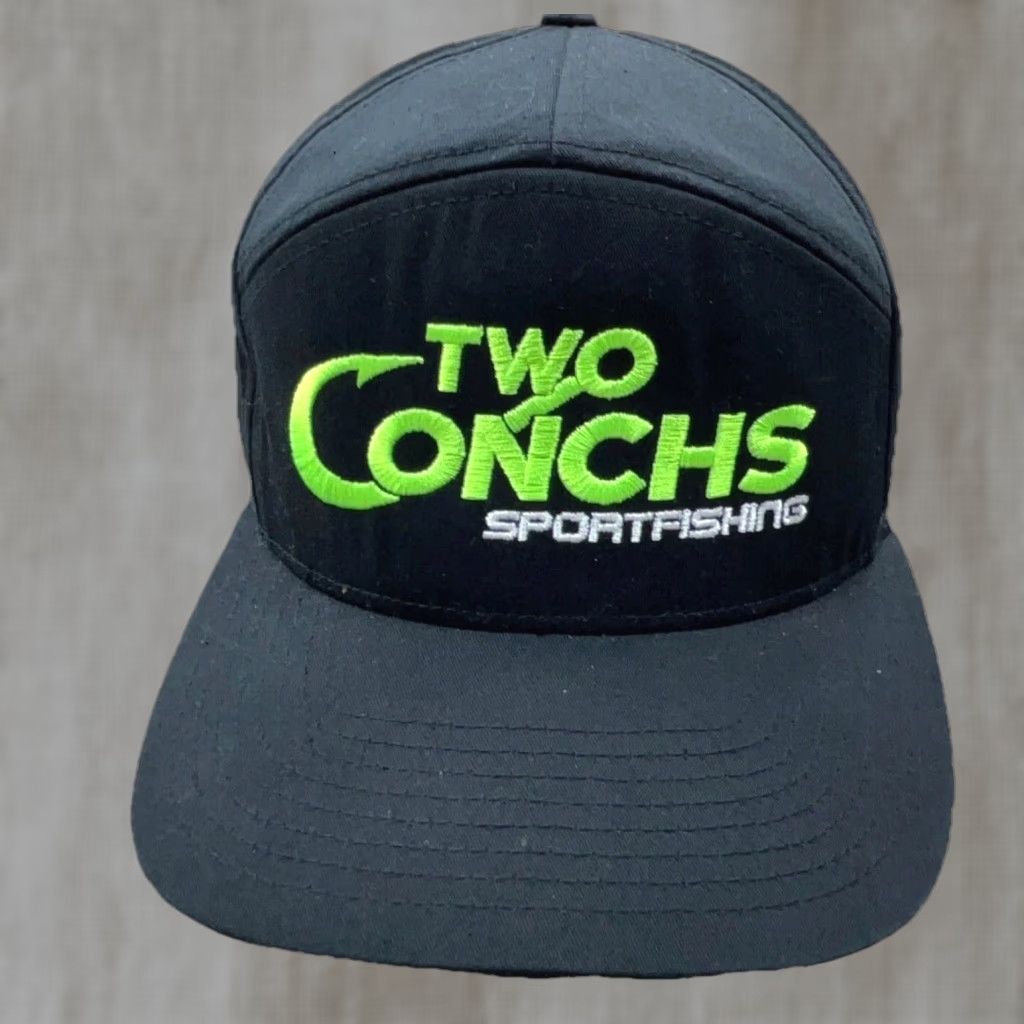 Vintage Vintage Richardson Black Baseball Cap Hat – Cotton Twill, Adjustable Strap Back, Fish Theme, Men’s One Size, 90s Y2K Sport Conchs Size ONE SIZE - 1 Thumbnail