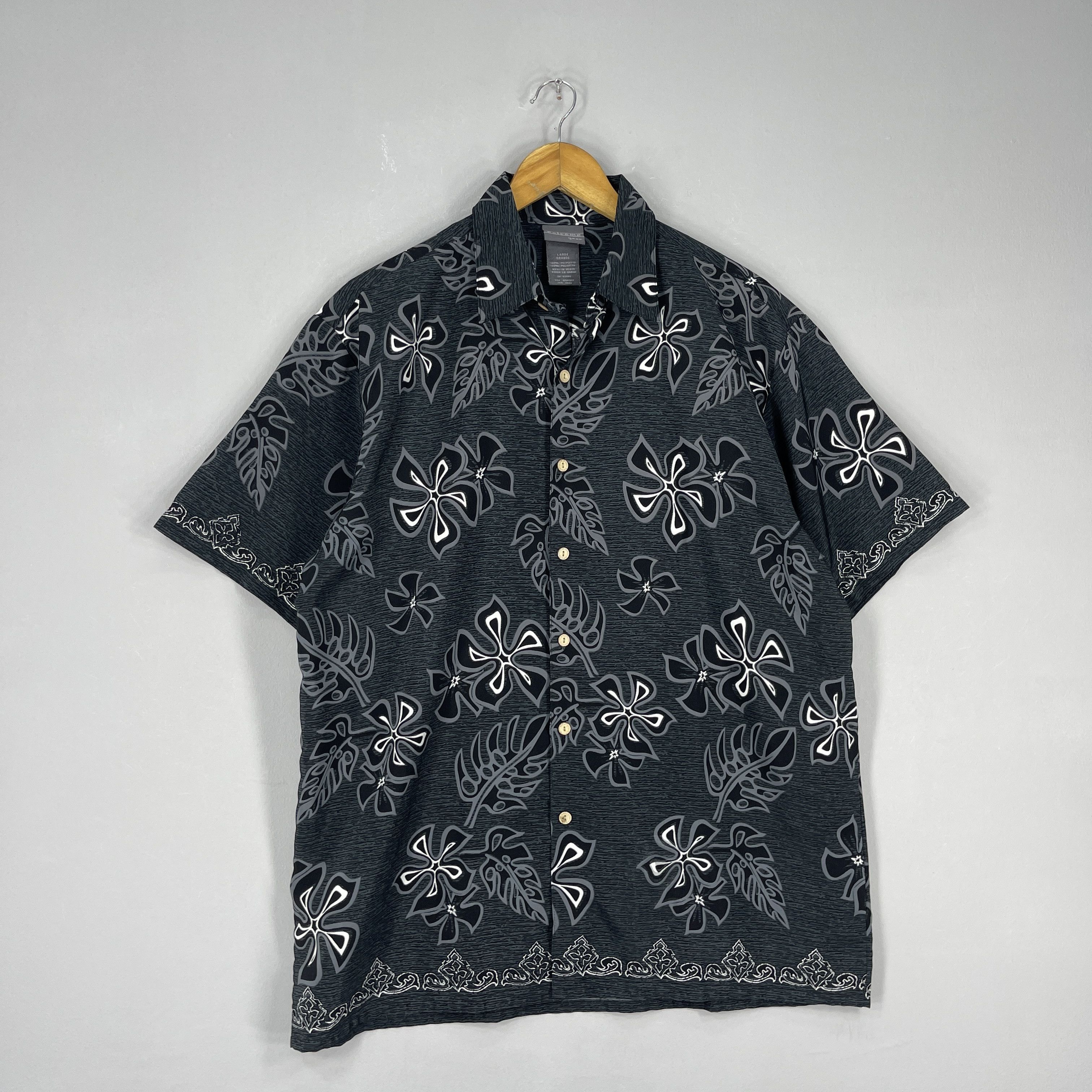 Vintage Vintage Y2K Monochromatic Floral Polyester Hawaiian Shirt Size US L / EU 52-54 / 3 - 3 Thumbnail