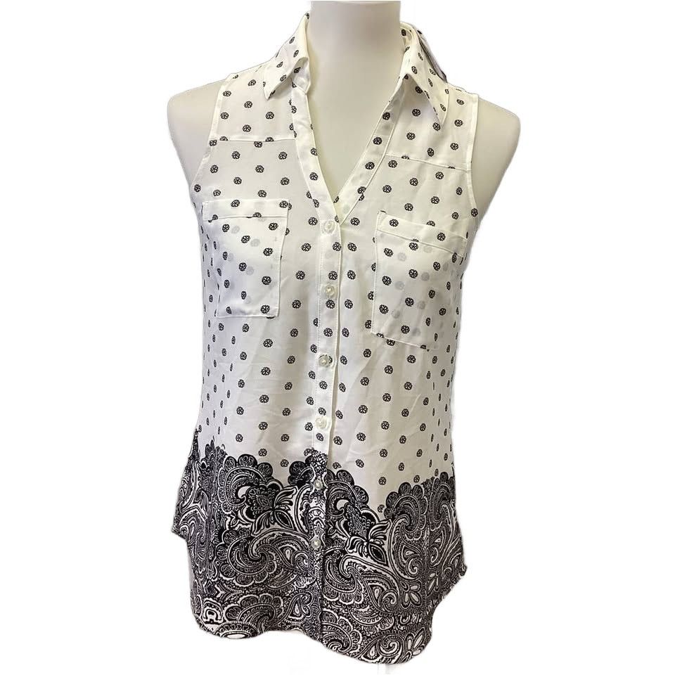 Express New Express XS The Portofino Shirt Polyester Collared Top Size XS / US 0-2 / IT 36-38 - 1 Thumbnail