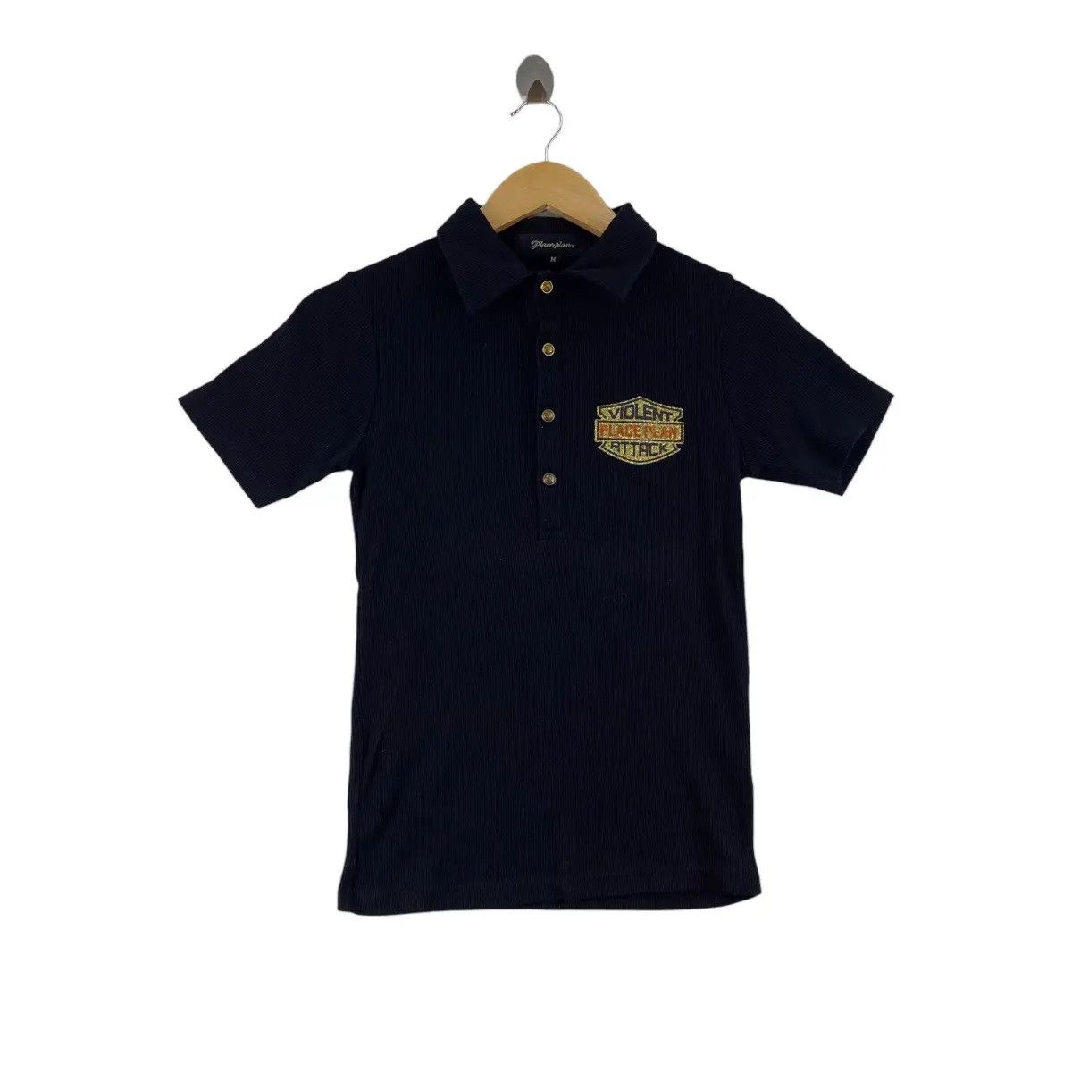 Vintage Vintage PLACE PLAN EAGLE Violent Attack Polo Tee Shirt Top Size M / US 6-8 / IT 42-44 - 4 Thumbnail