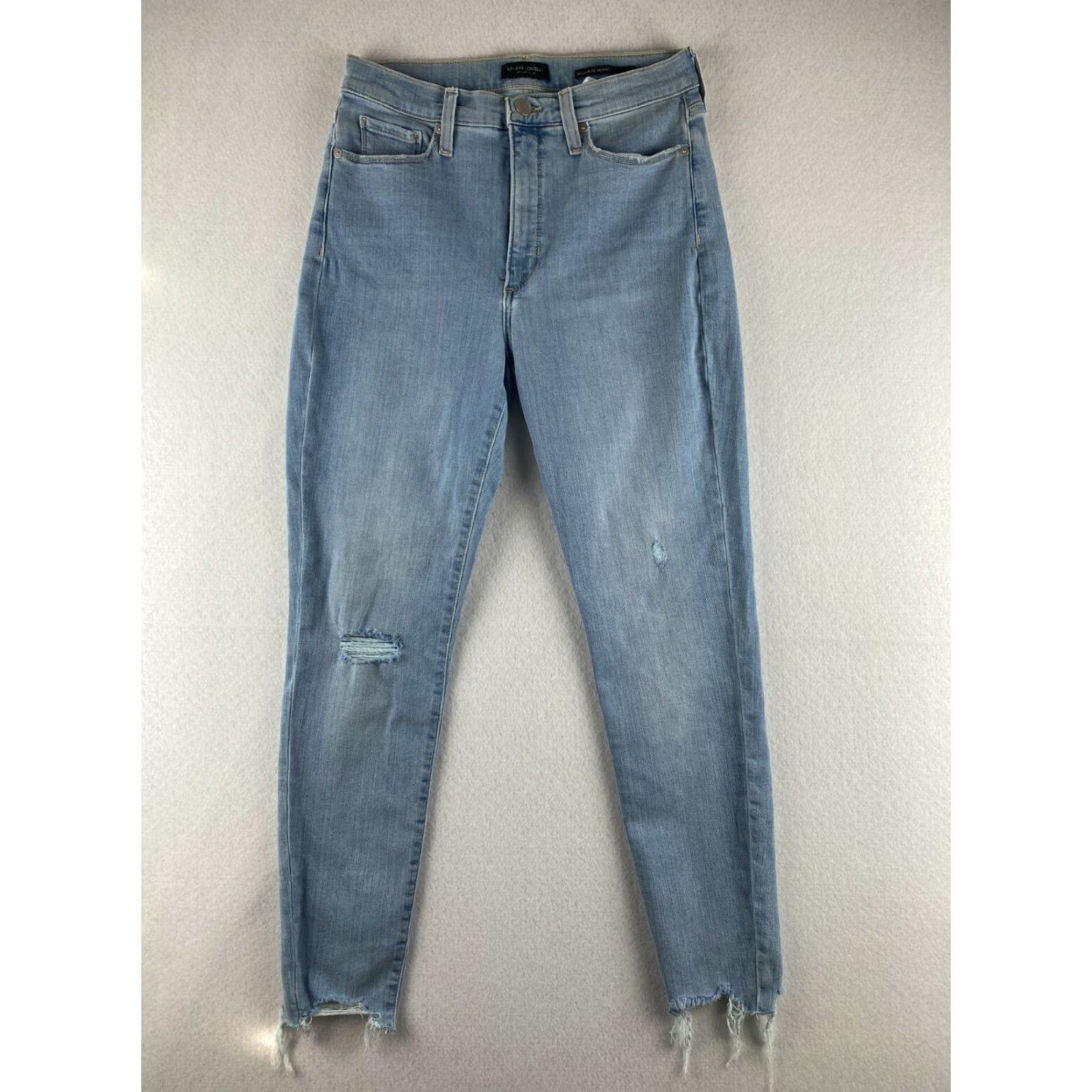 Banana Republic Banana Republic Jeans Womens High-Rise Skinny 28 Light Blue Distressed Denim Cotton Elastane Stretch 27 In Inseam 5-Pocket Size 28" / US 6 / IT 42 - 2 Thumbnail