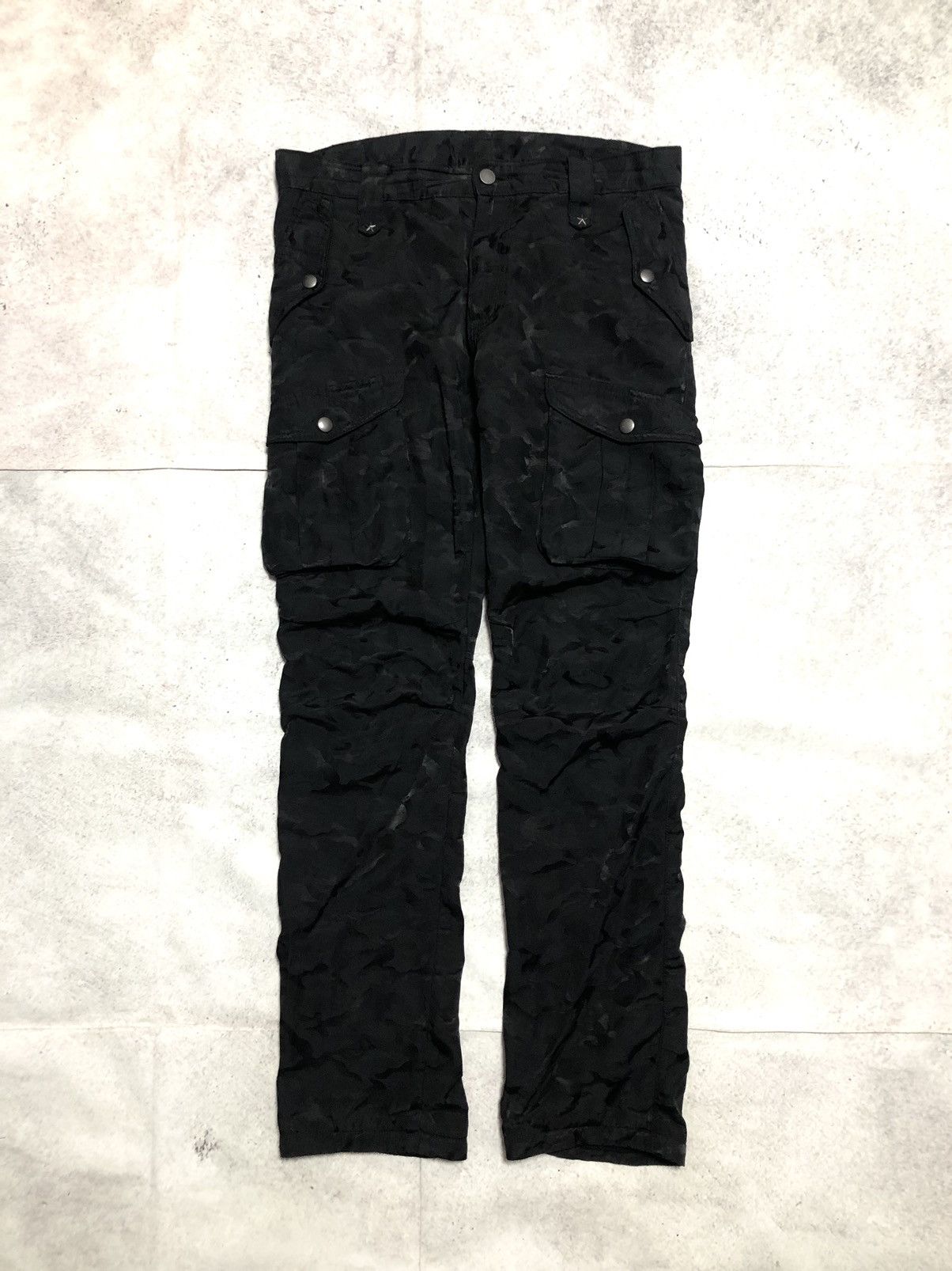 Image of Military x Number N Ine Vintage Japanese Cotton/nylon Black Camo Cargo Pants, Men's (Size 31)