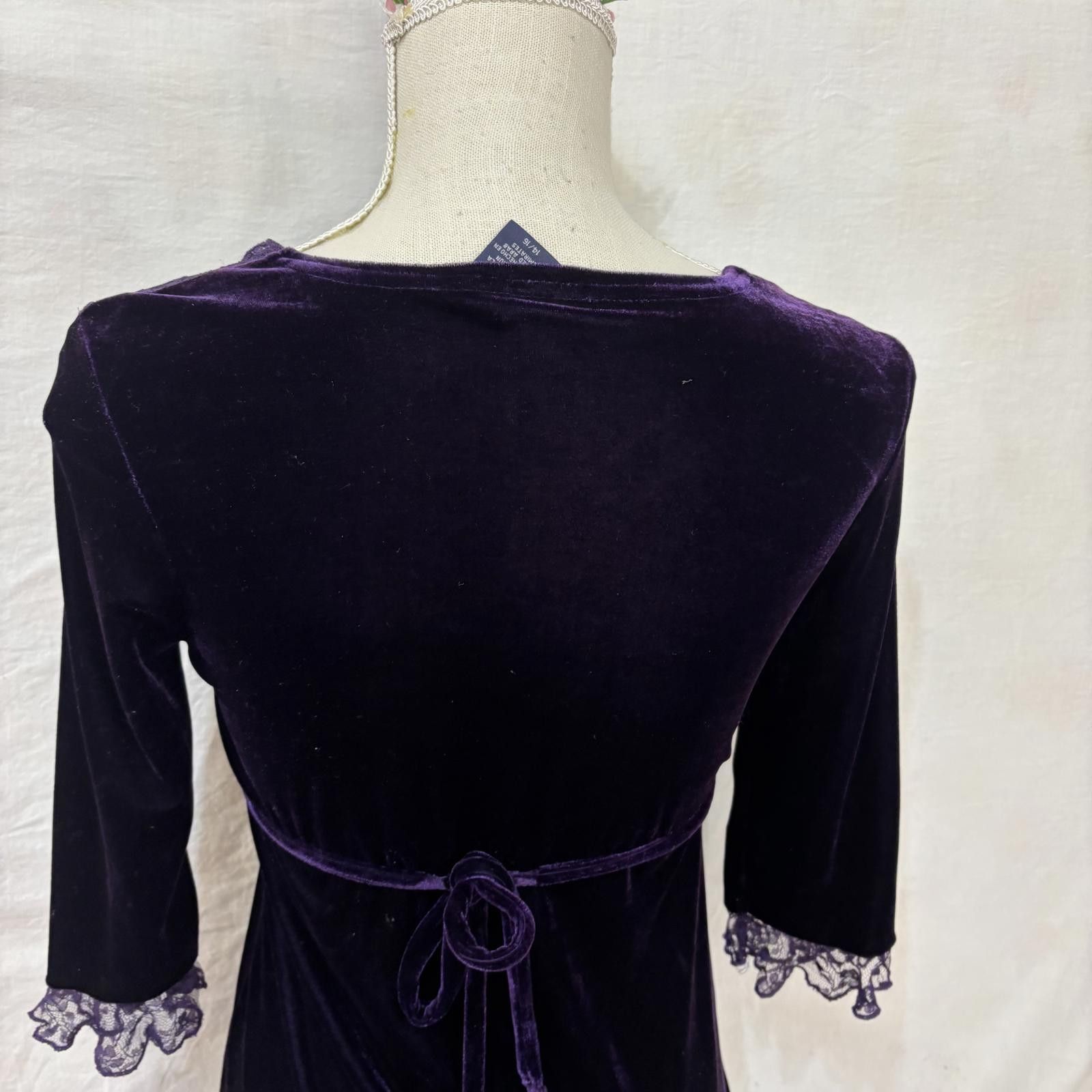 Basic Editions Y2K girls purple velour dress sz 14/16 Size ONE SIZE - 5 Thumbnail