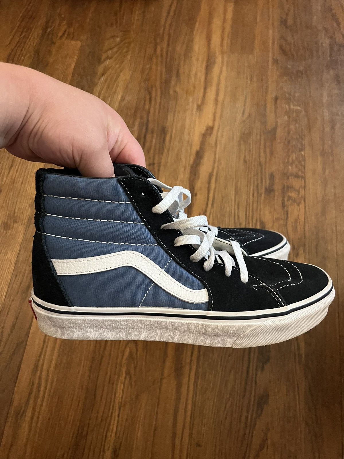 Vans high tops blue and black sales