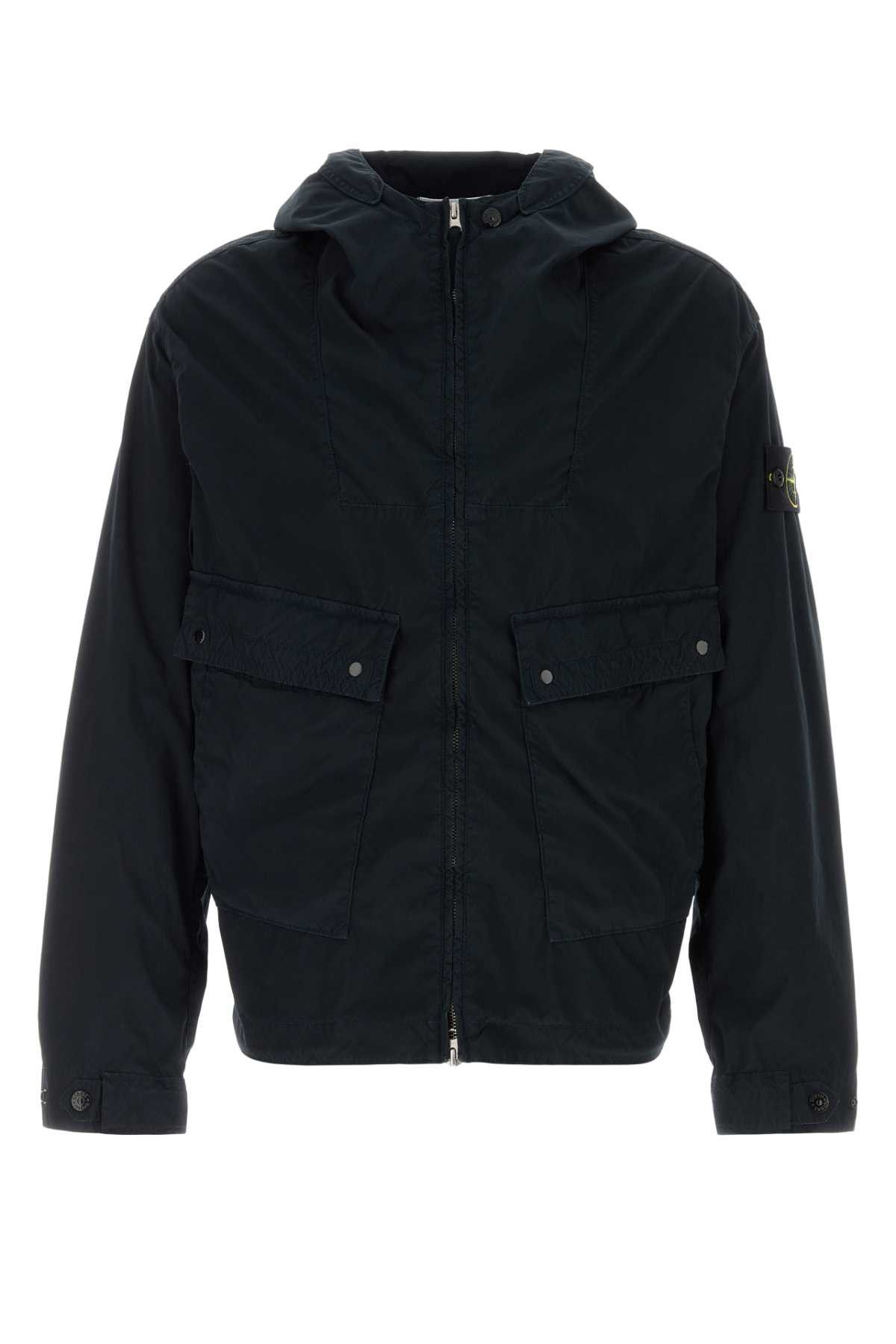 Midnight Blue Stretch Polyester Windbreaker