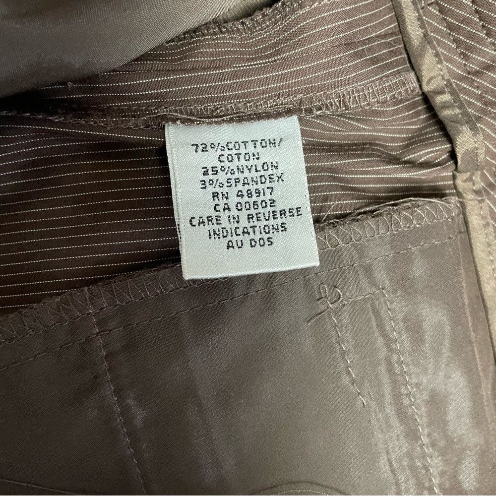 Calvin Klein Calvin Klein Straight Leg Brown Striped Cotton Pants Size 8 Size 30" / US 8 / IT 44 - 6 Thumbnail