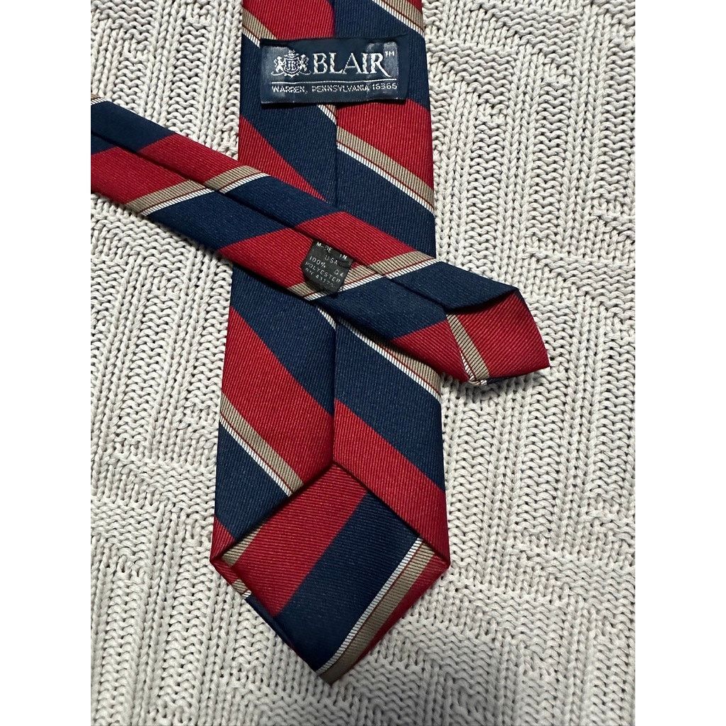 Blair Vintage Blair navy and red regimental striped tie Size ONE SIZE - 2 Thumbnail