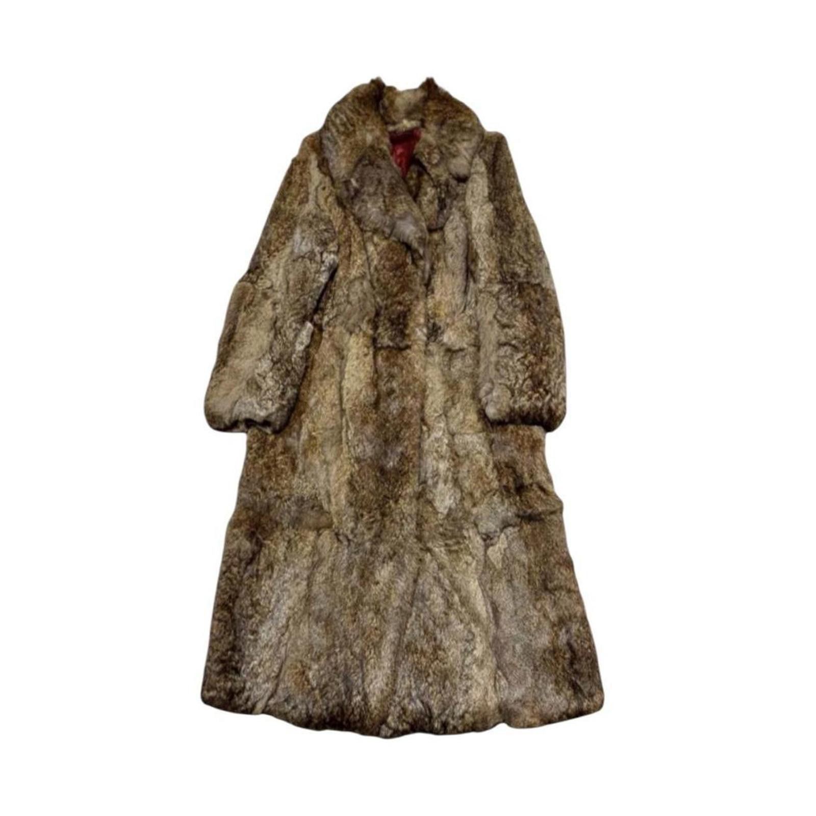 Other Real rabbit fur mob wife style grunge brown fur coat Size XS / US 0-2 / IT 36-38 - 1 Thumbnail