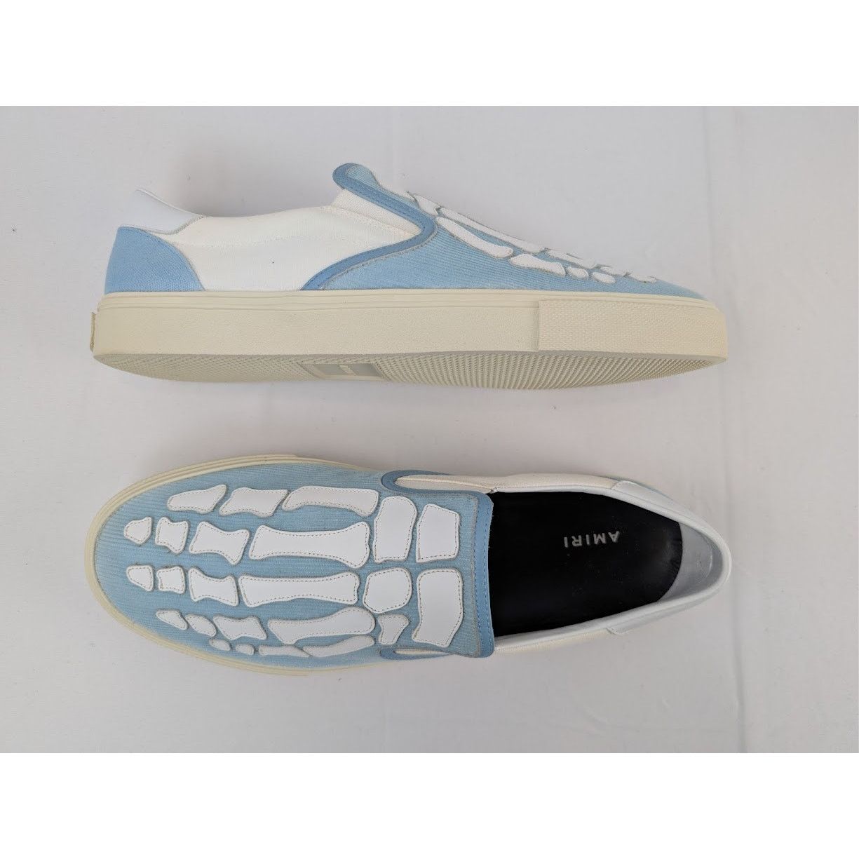 Amiri o1rshd1 Corduroy Skel Toe Slip On in Light Blue/White Size US 13 / EU 46 - 1 Thumbnail