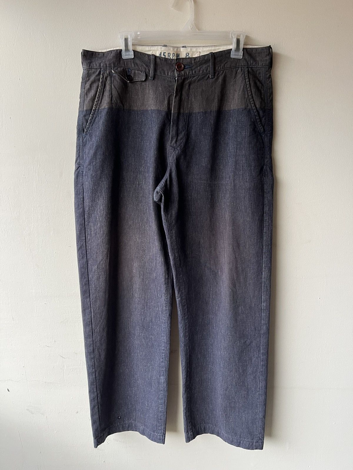 45rpm 45rpm Japan Fade Distressed Loose Trouser Chinos Pant Size US 35 - 2 Thumbnail