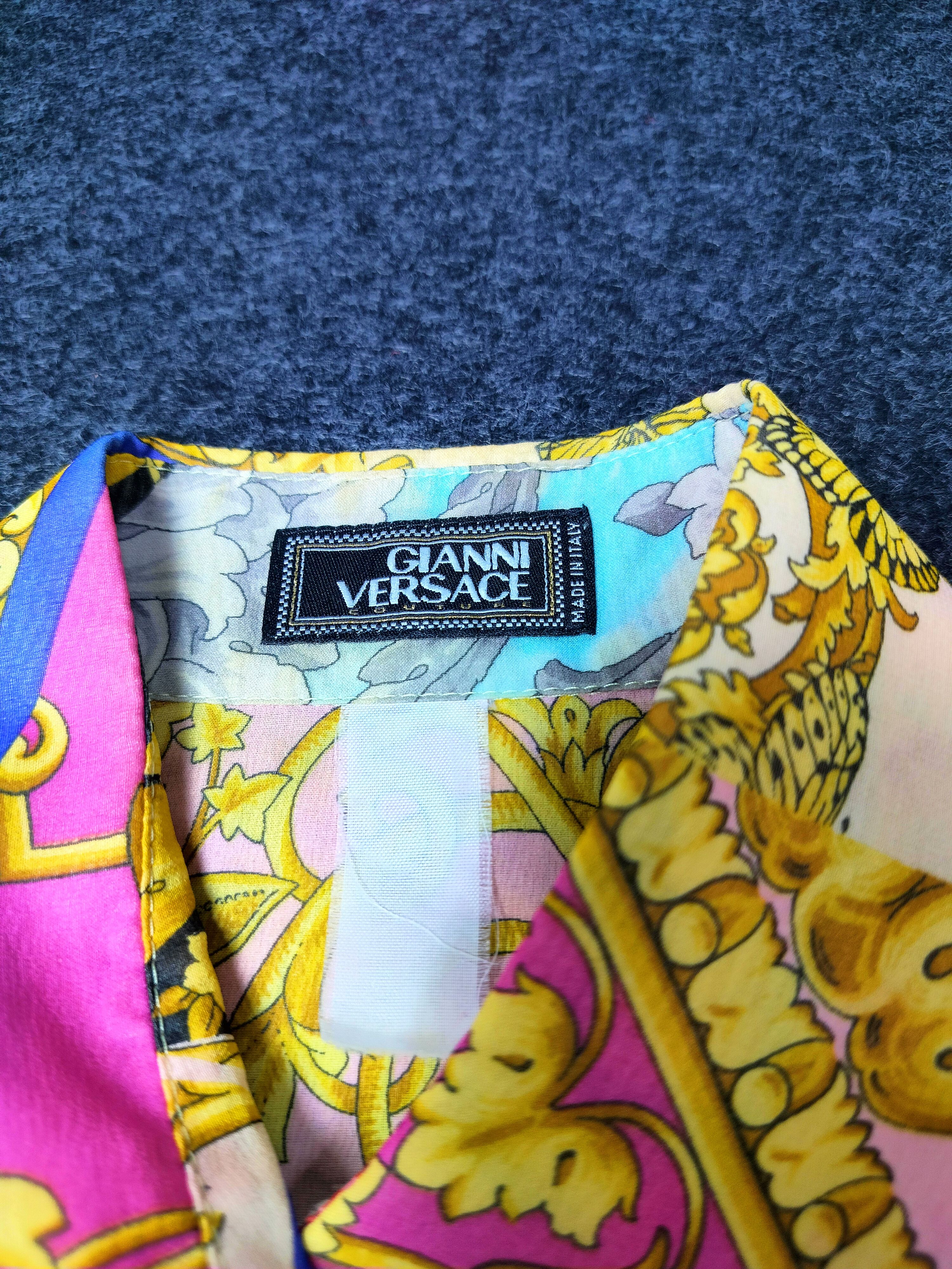 Versace 1980’s Gianni Versace Couture Barocco Colorful Print Shirt Size S / US 4 / IT 40 - 9 Thumbnail