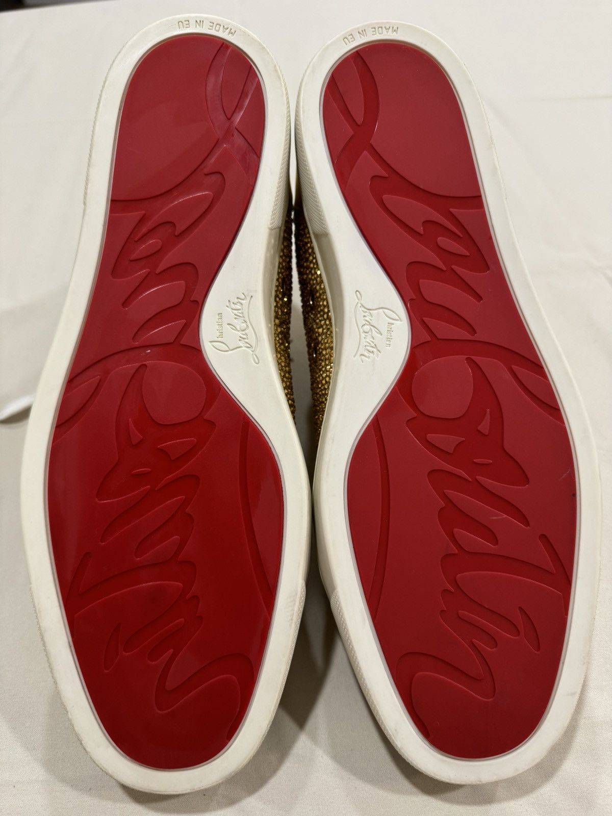 Christian Louboutin Louis Strass Flat Gold Size US 10 / EU 43 - 11 Thumbnail