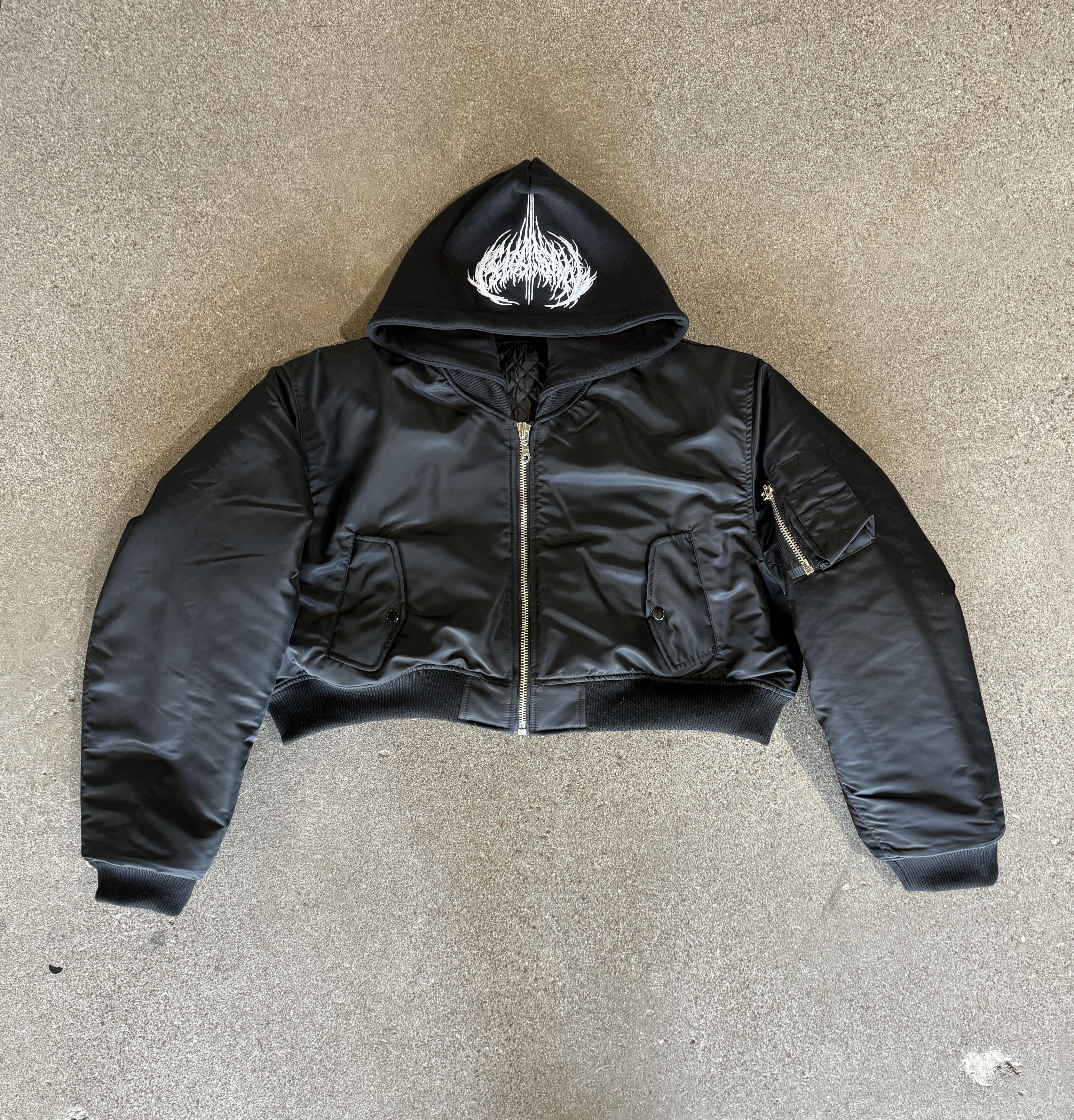 image of Playboi Carti Narcissist Bomber Jacket in Black, Men's (Size Medium)