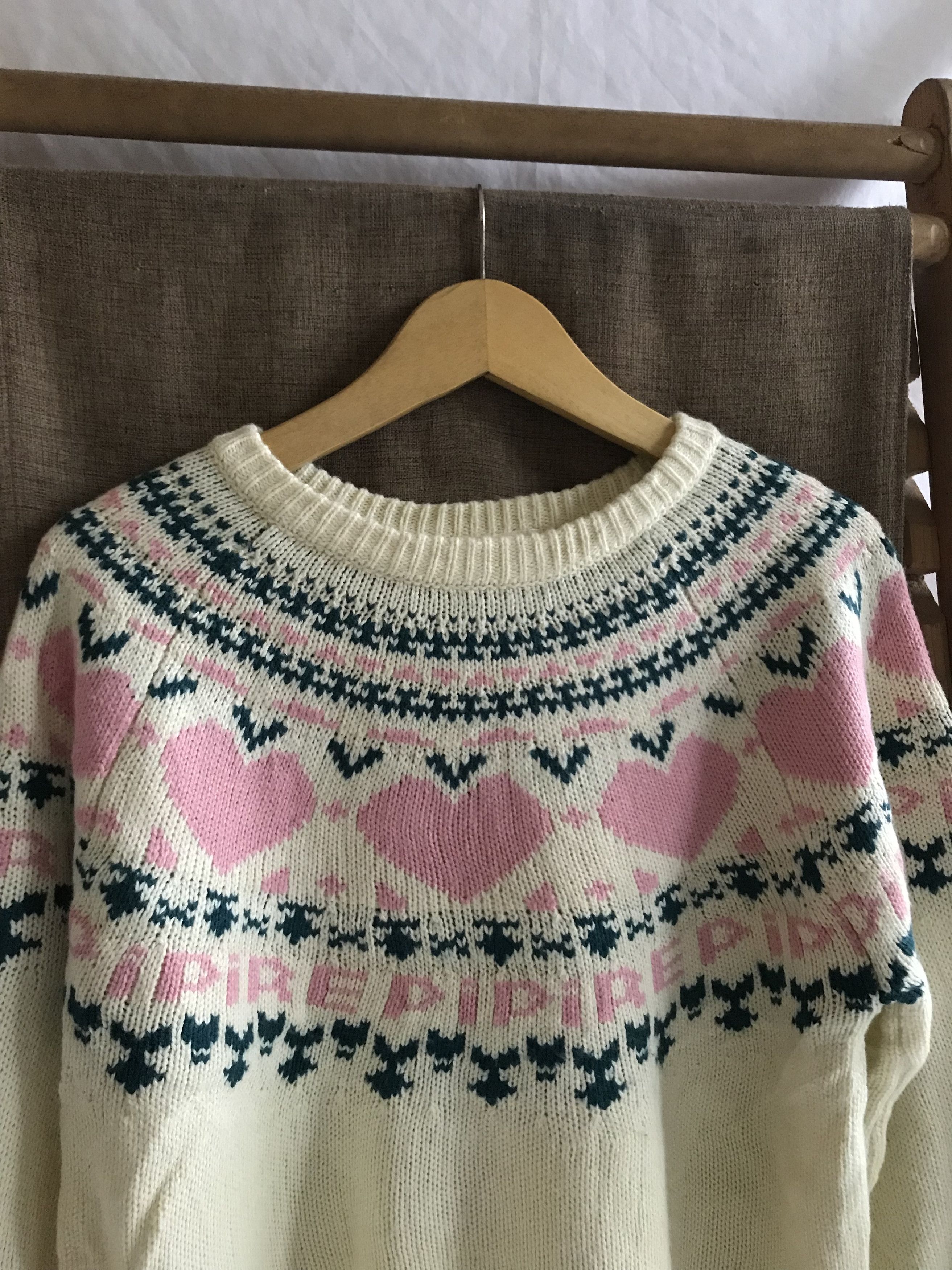 Beauty Beast Repipi Armario Japanese Knitted Cropped Love Heart Pattern Size M / US 6-8 / IT 42-44 - 2 Thumbnail