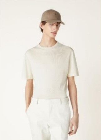 Loro Piana o1w1db10725 FAO6425 Valpiana Silk & Cotton T-Shirt Off White Size US XL / EU 56 / 4 - 2 Thumbnail