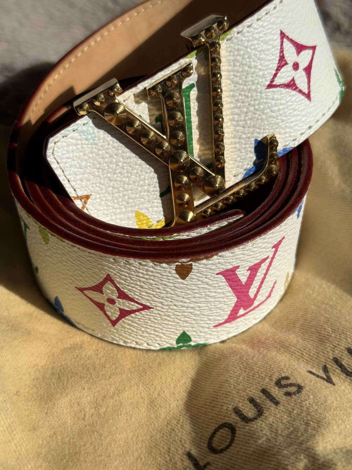Louis Vuitton × Takashi Murakami Louis Vuitton x Takashi Murakami Multicolor Monogram Belt Size 32 - 2 Thumbnail