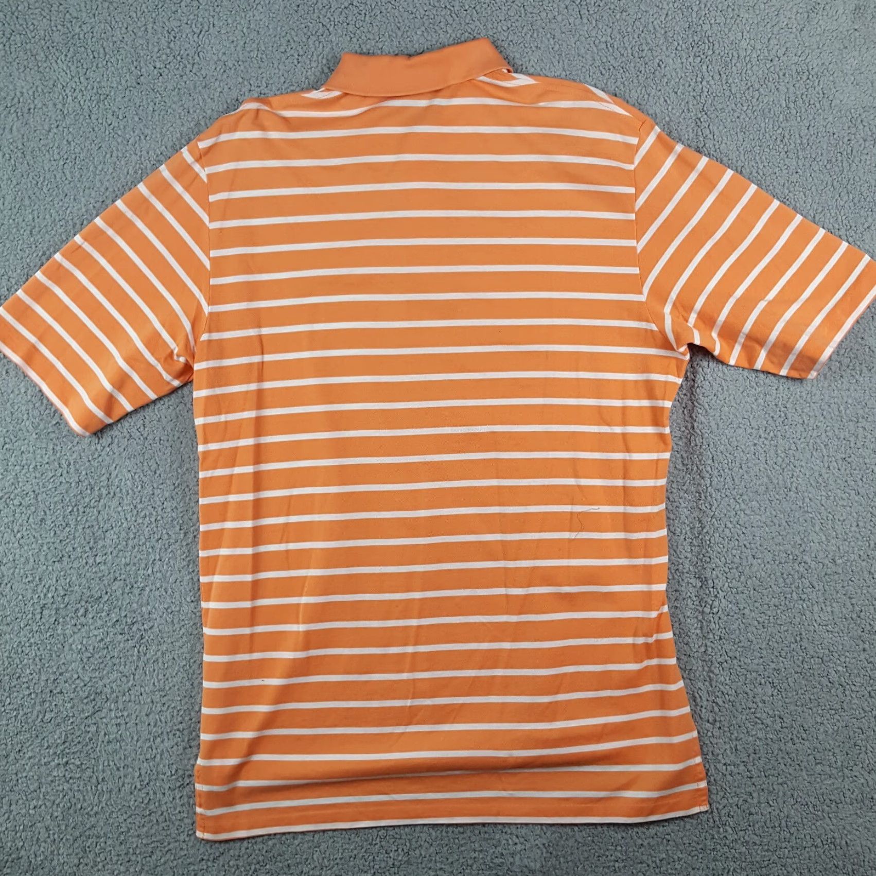 Ralph Lauren VINTAGE Polo Ralph Lauren Polo Shirt Striped Orange 90s Grunge Pony Logo Men's Medium Short Sleeve Cotton Polo Shirt Mens M Orange Polo Size US M / EU 48-50 / 2 - 4 Thumbnail