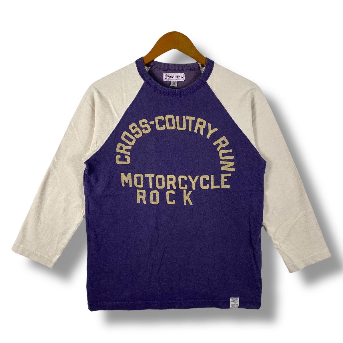 Japanese Brand × Vintage Vintage GROOVERS Cross-Coutry Run Motorcycle Rock Tee Shirt Size US M / EU 48-50 / 2 - 1 Thumbnail