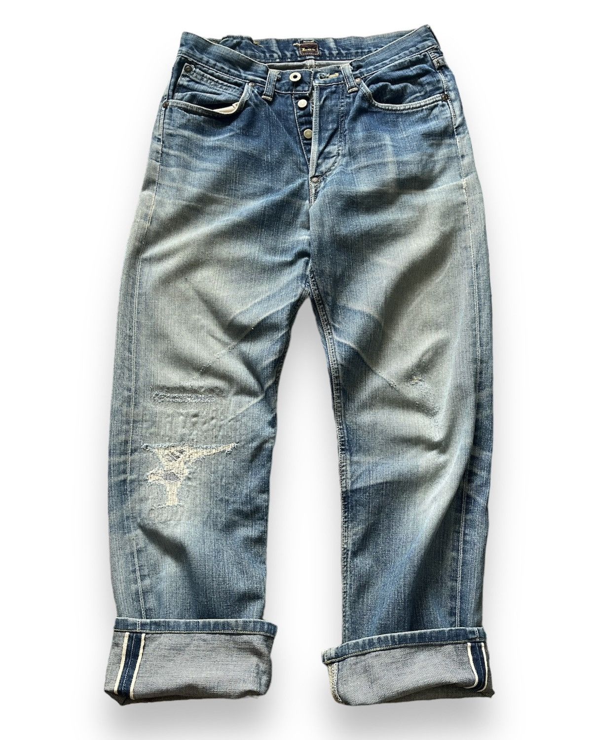 Japanese Brand × Lee × Vintage Vintage 1980s Redline Selvedge Lee Distressed Denim Size 28" / US 6 / IT 42 - 1 Thumbnail
