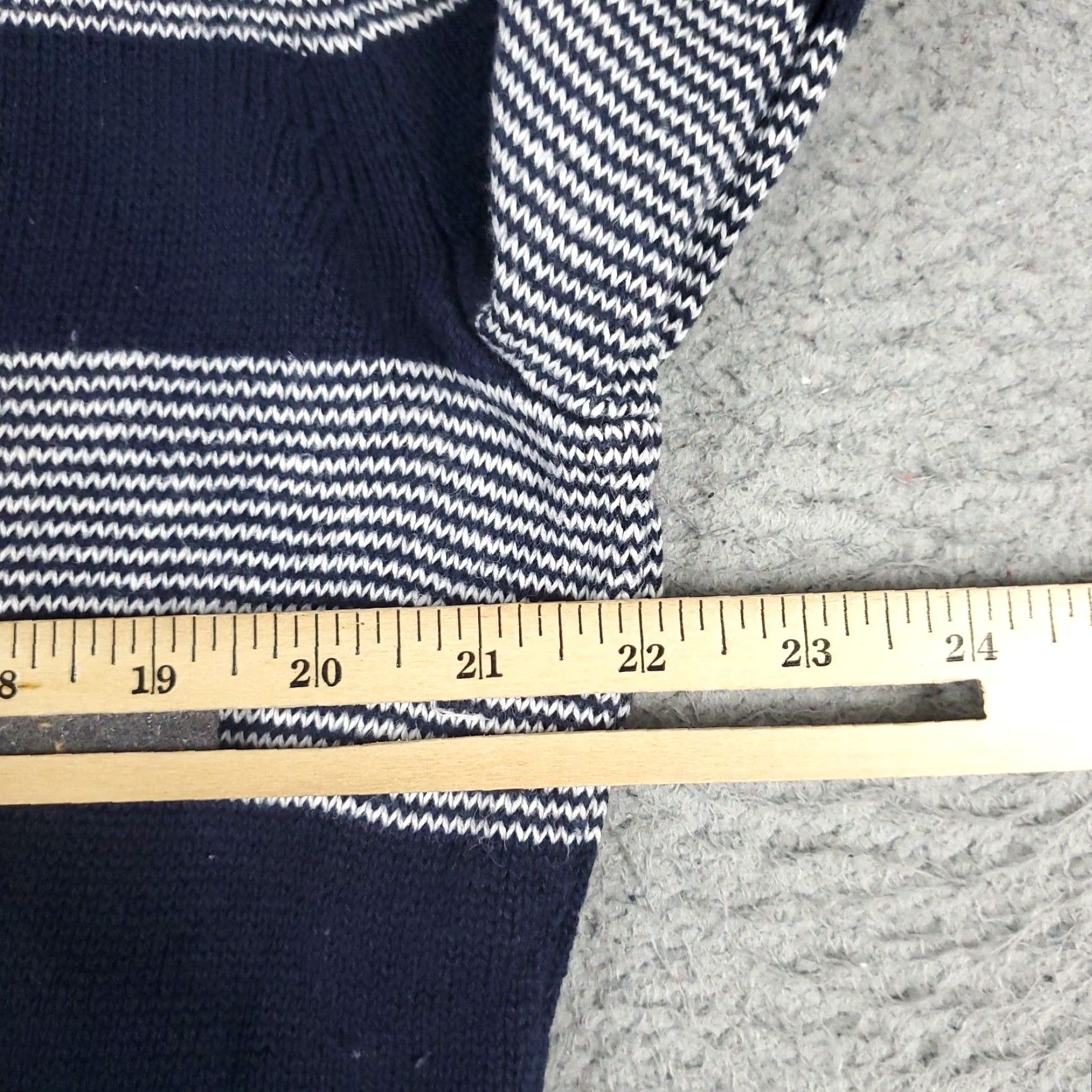 Tommy Hilfiger Tommy Hilfiger Sweater Mens Large Blue Striped Crew Neck Pullover Cotton Regular Fit Size US L / EU 52-54 / 3 - 7 Thumbnail