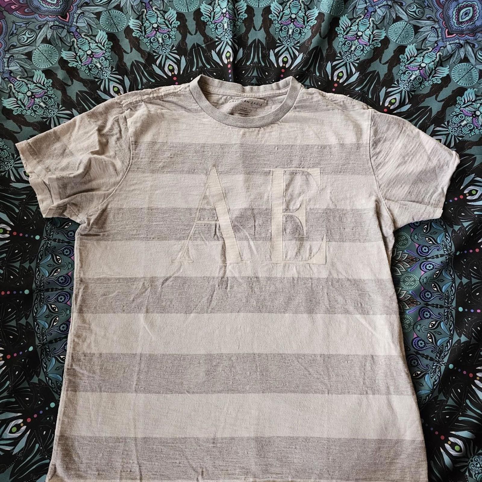 American Eagle Outfitters American Eagle Outfitters Men's Grey and White Tshirt Size US L / EU 52-54 / 3 - 2 Thumbnail