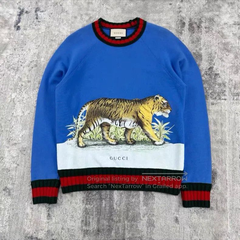 Gucci Gucci Tiger Classic Fleece Striped Sweatshirt Size US S / EU 44-46 / 1 - 4 Thumbnail