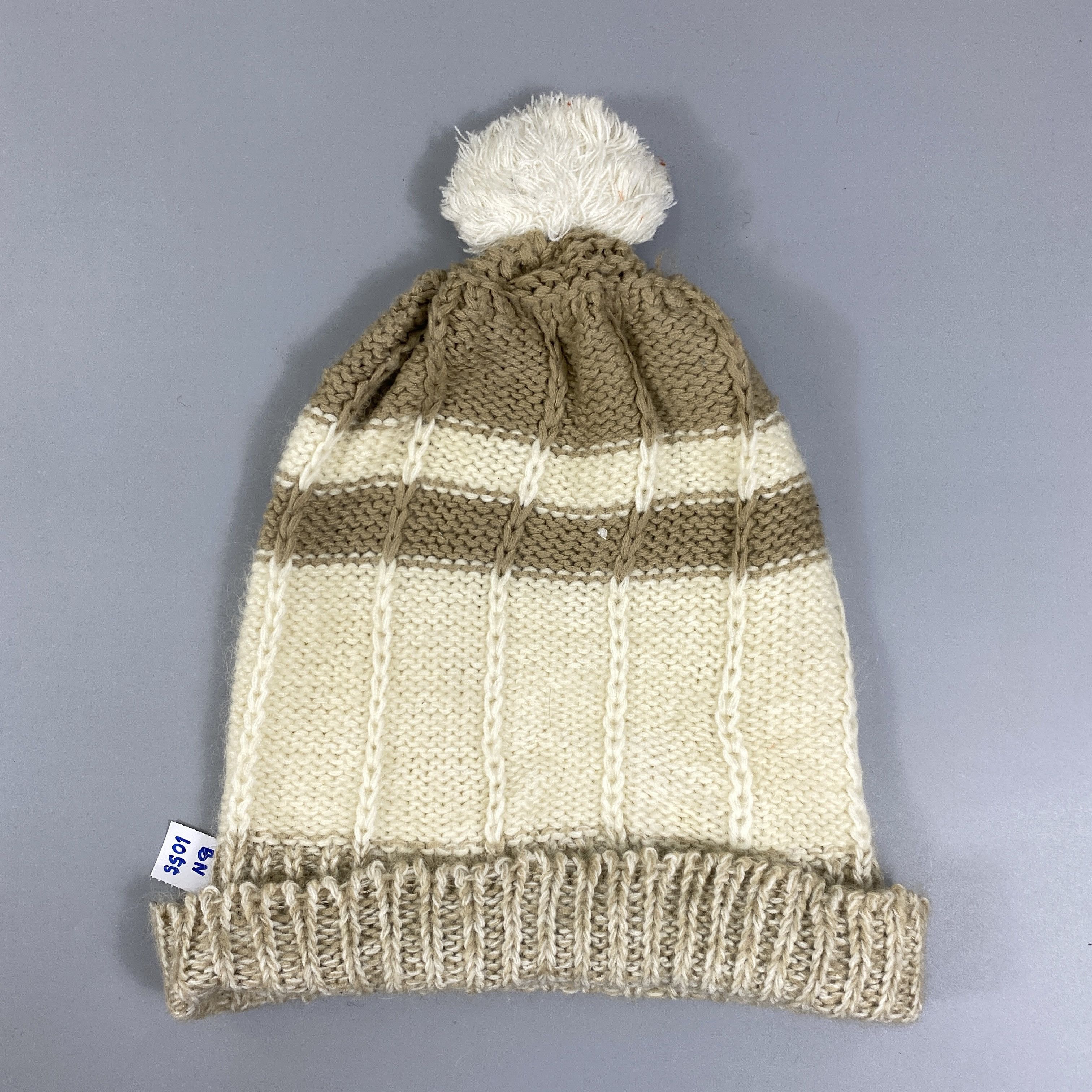 Japanese Brand Slouchy Knitted Beanie Hats Pom Pom -BN1055 Size ONE SIZE - 7 Thumbnail