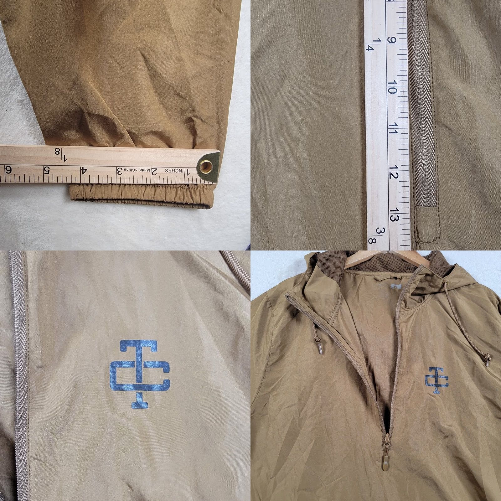 Vintage VINTAGE Windbreaker Money Theme Men's Jacket Zip Mustard XL Nylon Brown Dirty Hands Clean Money Shirt? Size US XL / EU 56 / 4 - 9 Thumbnail