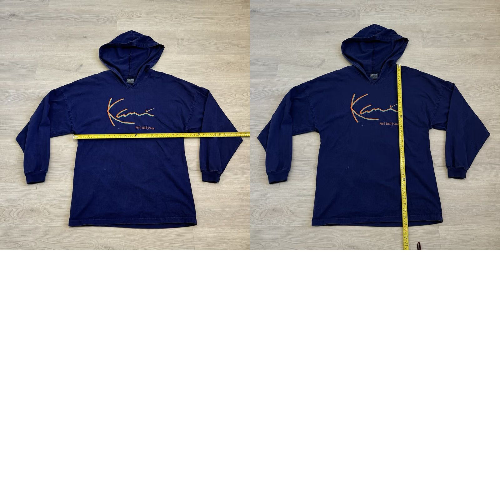 Karl Kani VINTAGE Karl Kani Hoodie Pullover 90s Hip Hop Blue/Purple Size L Mens Long Sleeve Pullover 90s Size US L / EU 52-54 / 3 - 8 Thumbnail