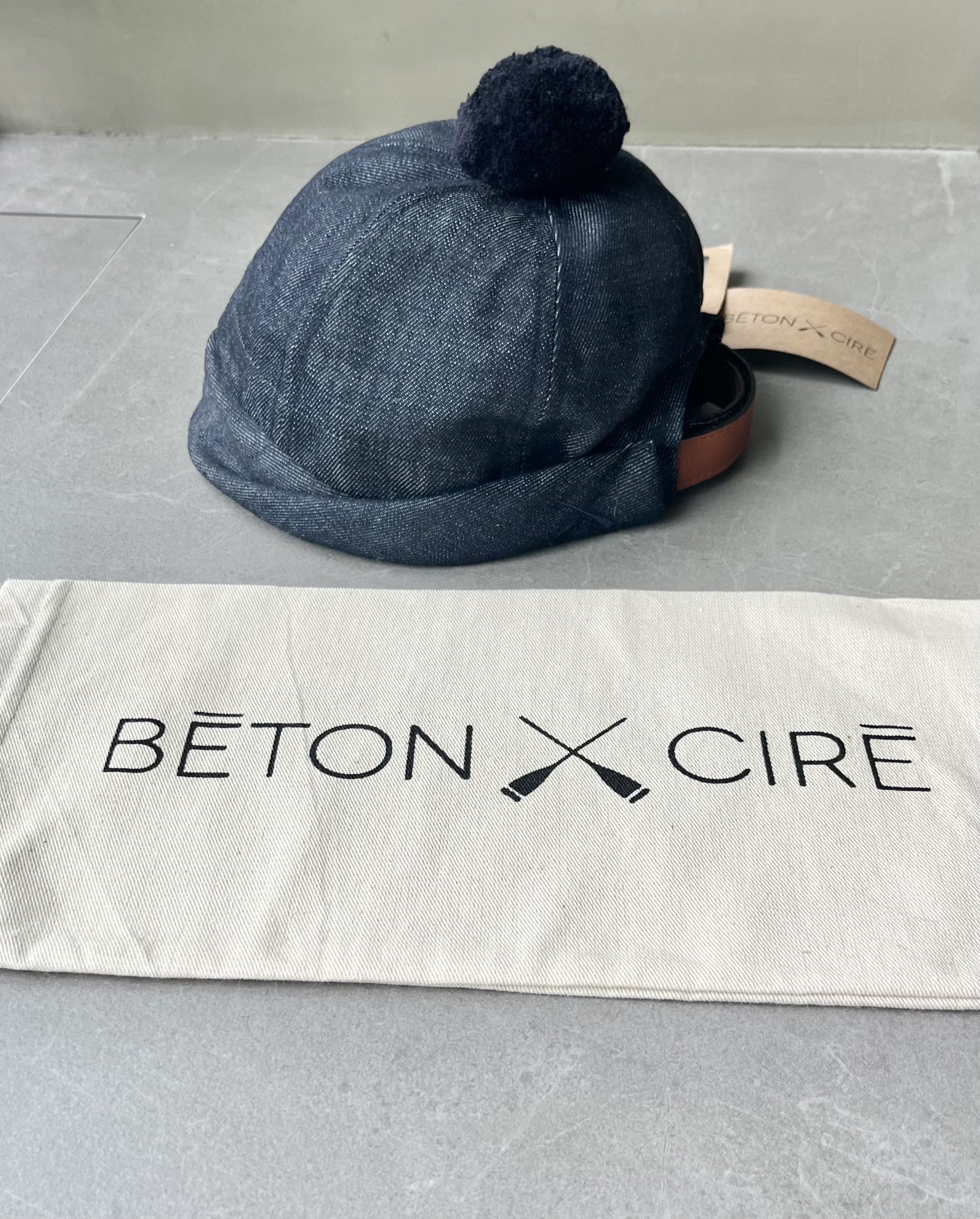 BETON CIRE Beton Cire Miki Pompon Denim Brut Hat with Removable PomPon Size ONE SIZE - 2 Thumbnail
