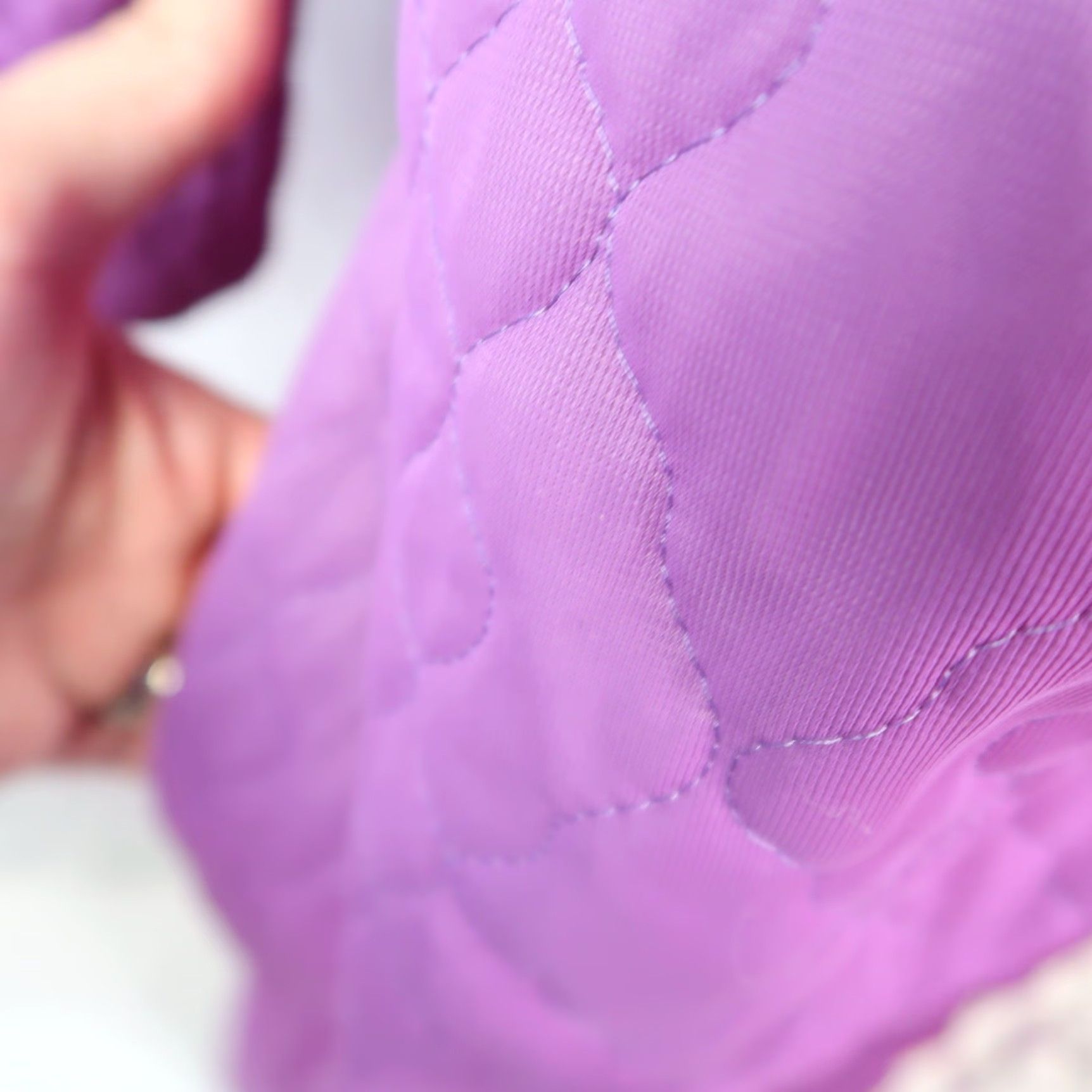 Vintage VINTAGE 60s Purple Quilted Nylon Long House Coat Robe Lace Trim Womens L Regular Size ONE SIZE - 5 Thumbnail