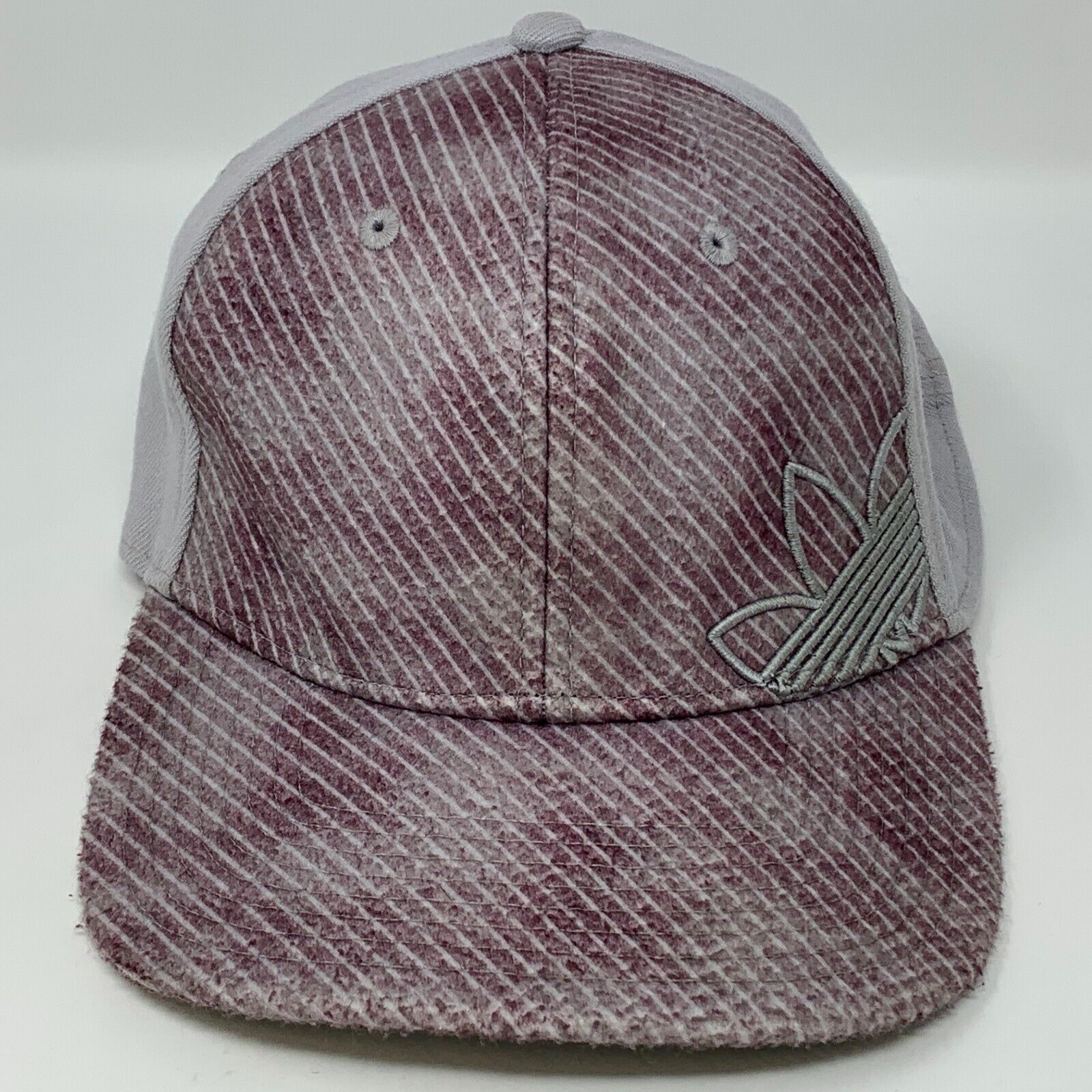 Adidas Adidas Trefoil Hat Cap Flex Fitted L Large Gray Red 6 Panel Size ONE SIZE - 12 Thumbnail