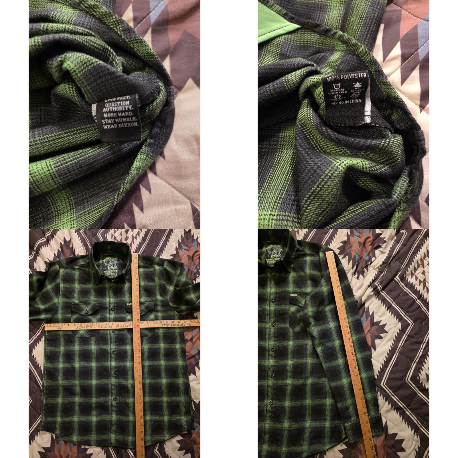 Vintage Dixxon Flannel Company Slimer Long Sleeve Shirt Green & Black Men's L Button-Up Casual, Workwear, Travel Plaid Limited Edition Size US L / EU 52-54 / 3 - 8 Thumbnail