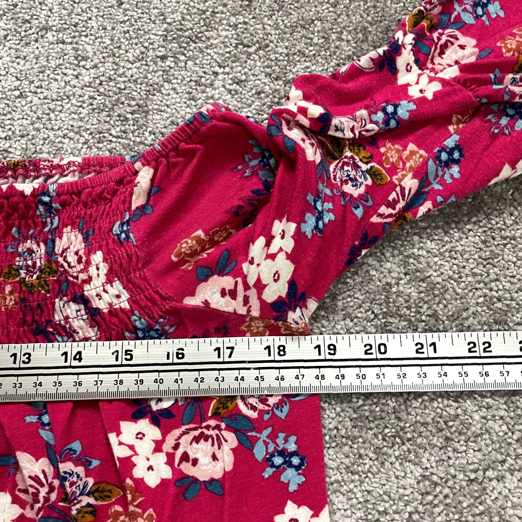 Bell VINTAGE LUQ Pink Floral Cropped Shirt Women S Bell Sleeve Lace Trim Casual Blouse Size S / US 4 / IT 40 - 5 Thumbnail