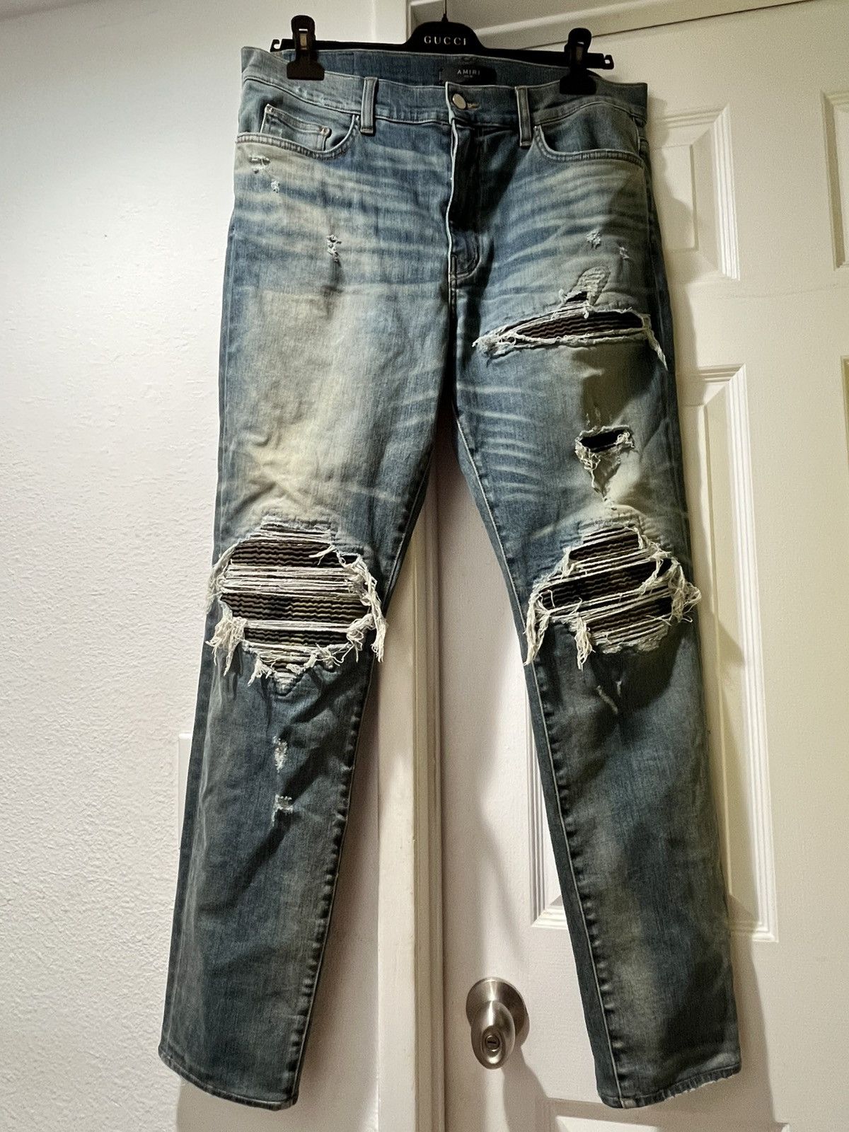 Amiri AUTHENTIC AMIRI JEANS DENIM PANTS RIPS AND RUFFLES MENS 38 Size US 38 / EU 54 - 4 Thumbnail