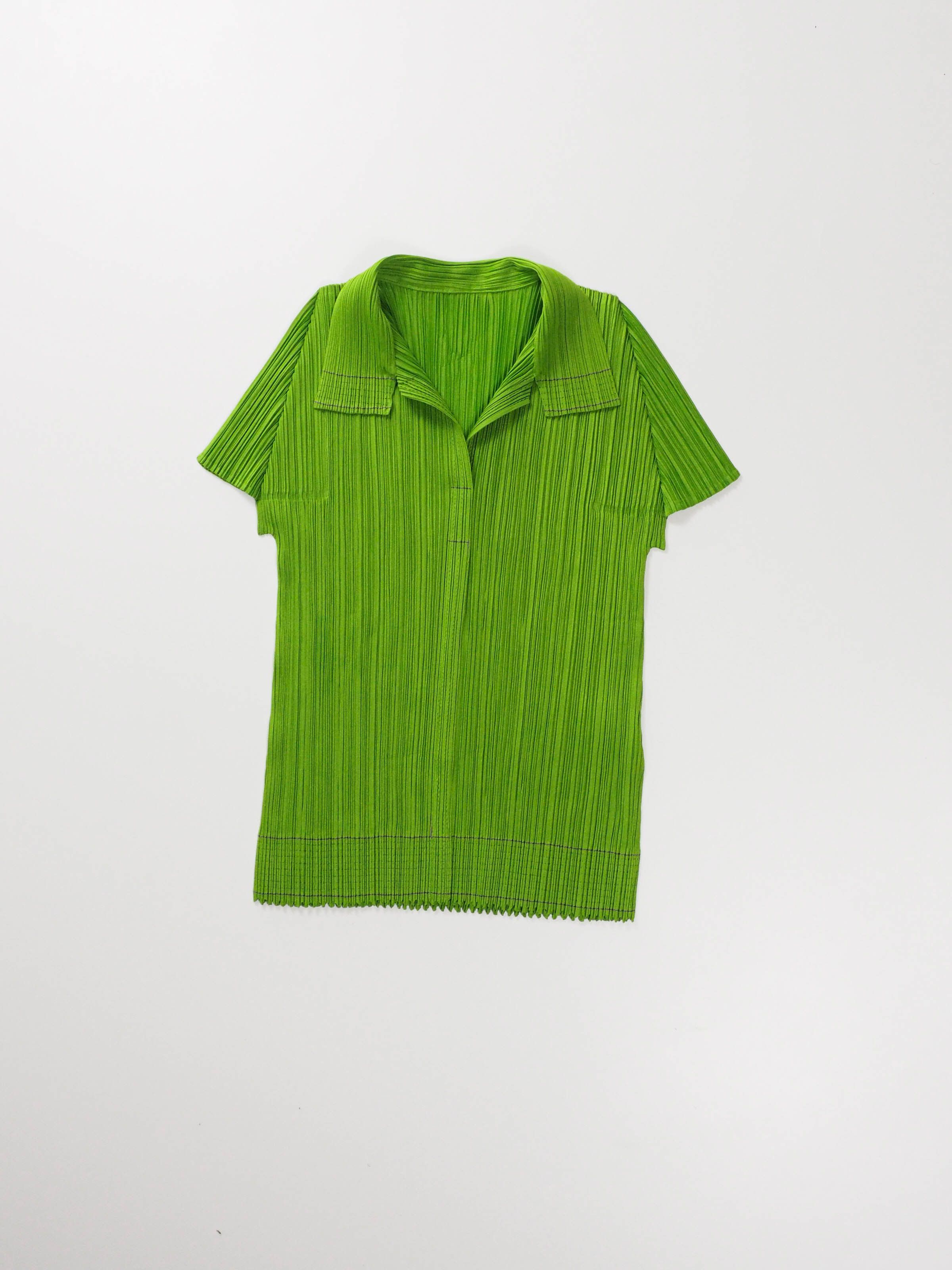 Pleats Please Issey Miyake Pleats Please Issey Miyake Pleated Polo Top Size L / US 10 / IT 46 - 1 Thumbnail