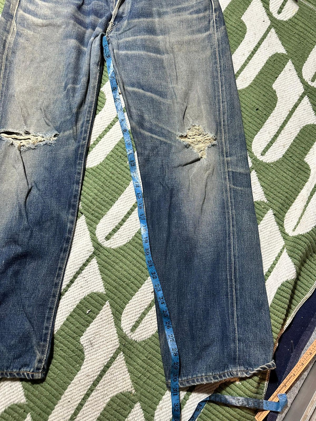 Edwin EDWIN 505 SX Selvedge Distressed Jeans Size US 34 / EU 50 - 10 Thumbnail
