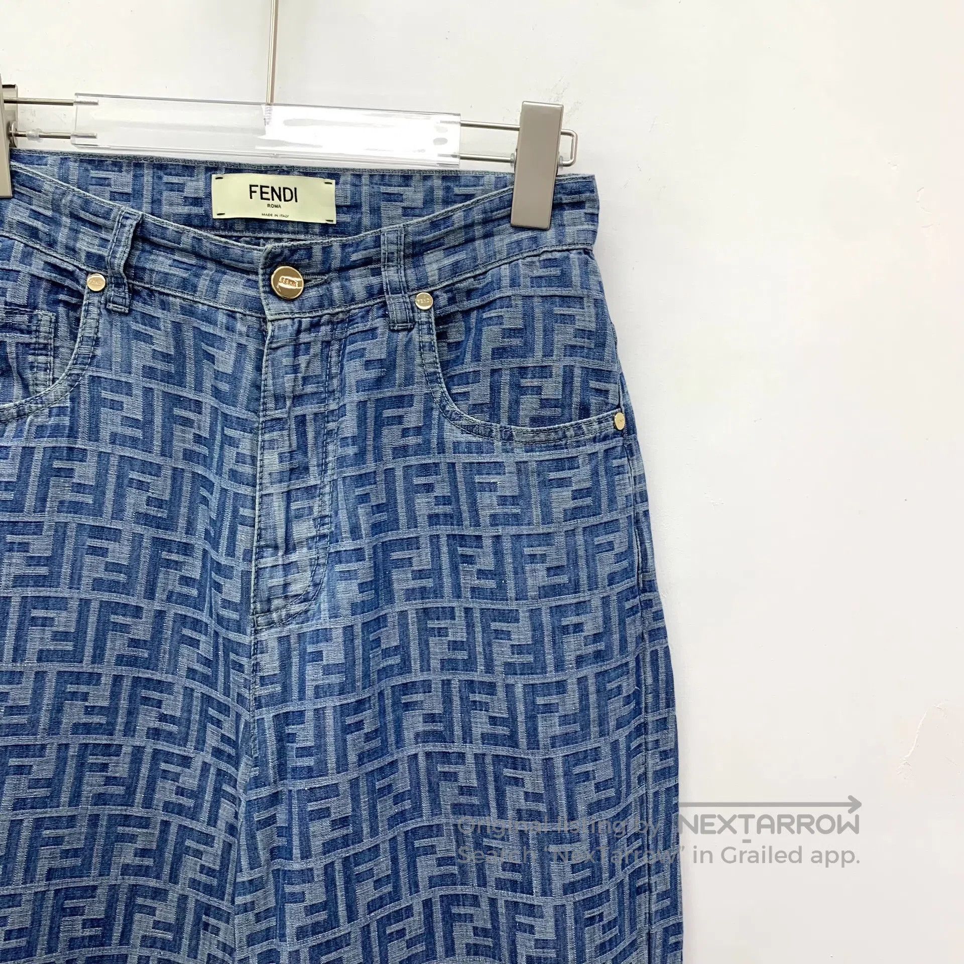 Fendi FENDI Deep blue double F jacquard cotton casual denim long Size US 36 / EU 52 - 3 Thumbnail