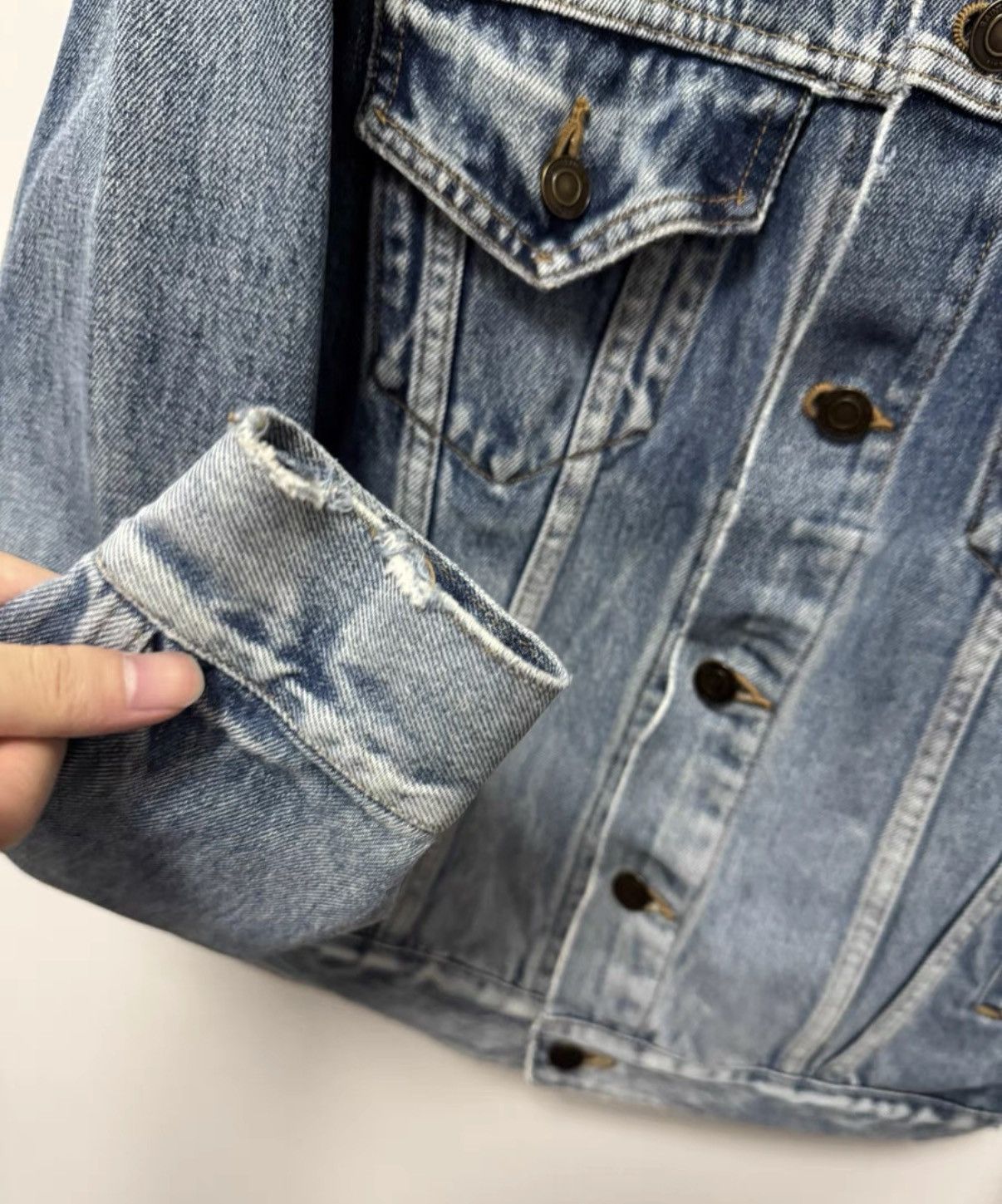 Saint Laurent Paris Saint Laurent 16SS Distressed Brushed Palm Tree Denim Jacket Size US M / EU 48-50 / 2 - 5 Thumbnail