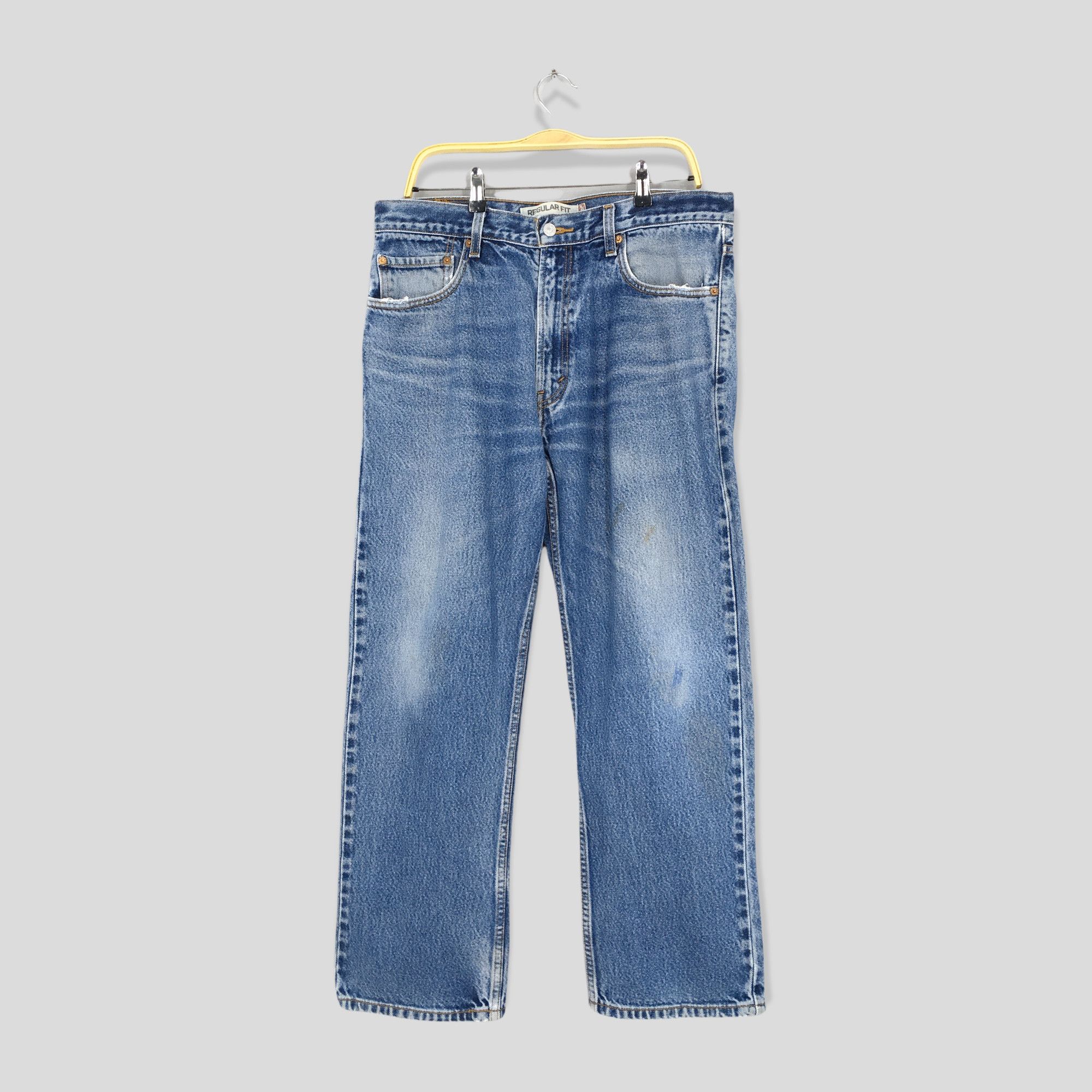 image of Distressed Denim x Levis Size 33X28 Vintage Levi's 505 Regular Fit Jeans in Blue, Men's