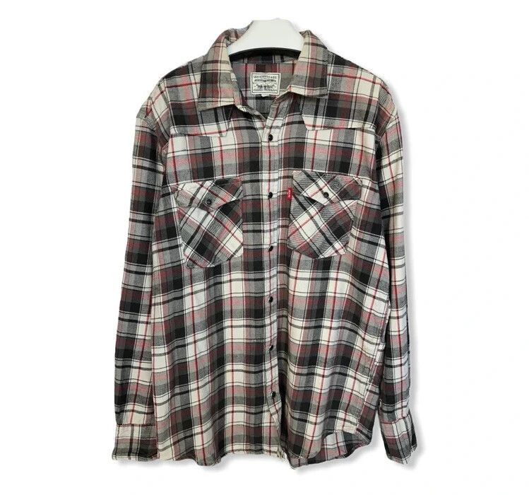 image of Levi’S Strauss & Co Plaid Tartan Flannel Shirt, Men's (Size Large)