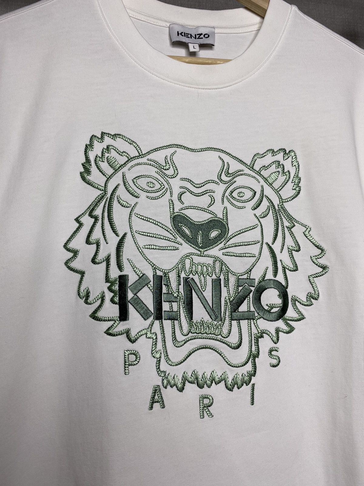 Kenzo Kenzo Tiger Embroidered Logo T Shirt Tee Oversized Cropped L Size US L / EU 52-54 / 3 - 3 Thumbnail