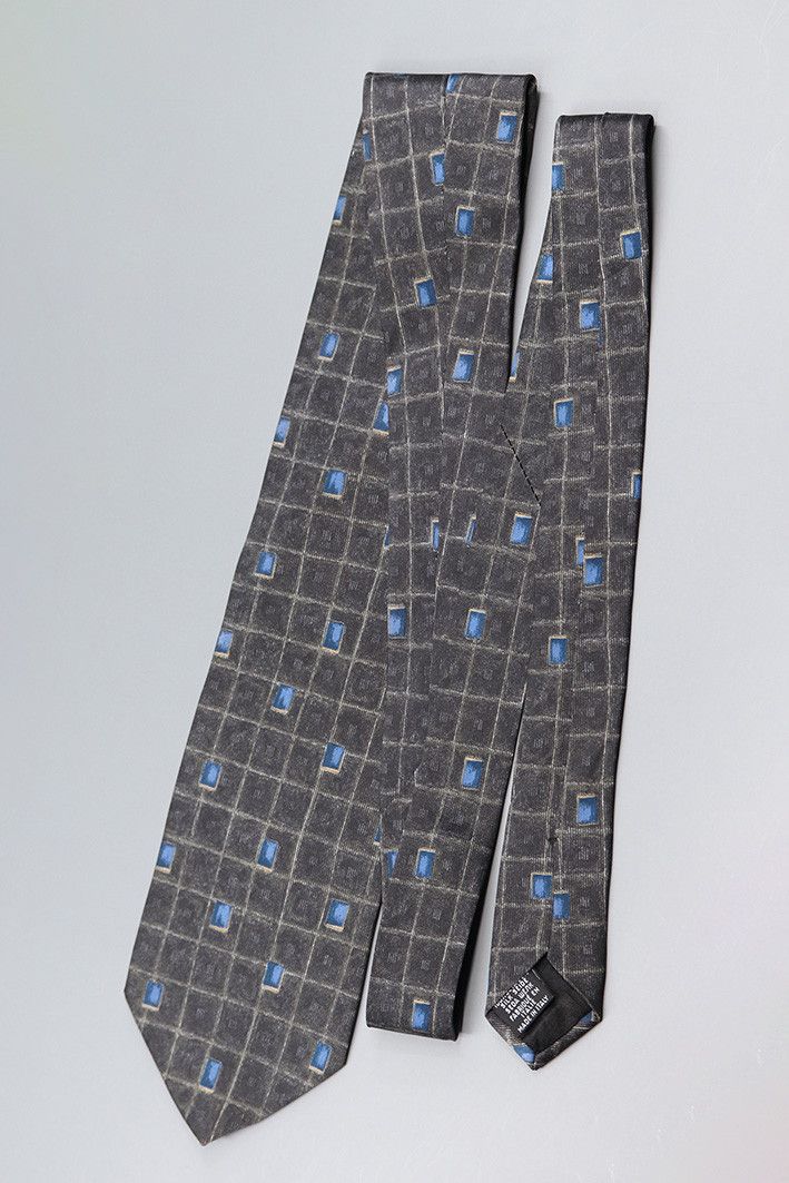 Hugo Boss Vintage Hugo Boss Silk Tie – Abstract Blue Square Pattern Size ONE SIZE - 7 Thumbnail