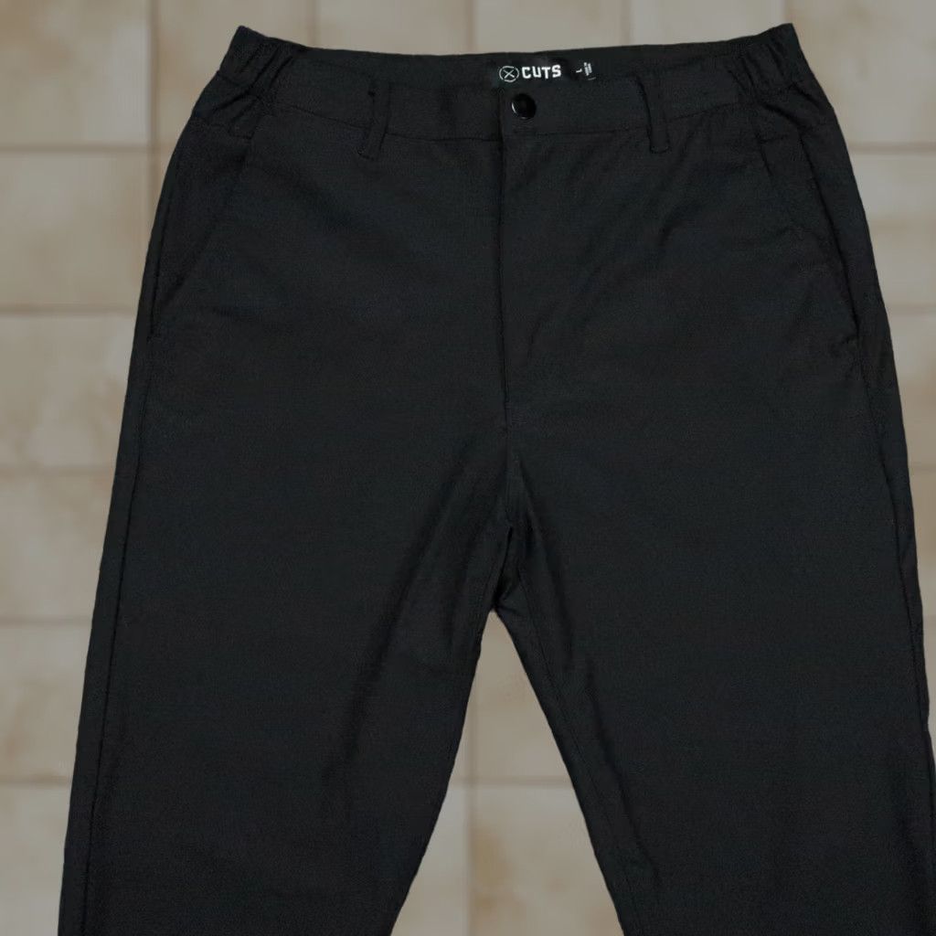 Cuts Cuts Pants Mens Large Black AO Jogger Chino Stretch 32x30 Slim Tailored Style Size US 33 - 1 Thumbnail
